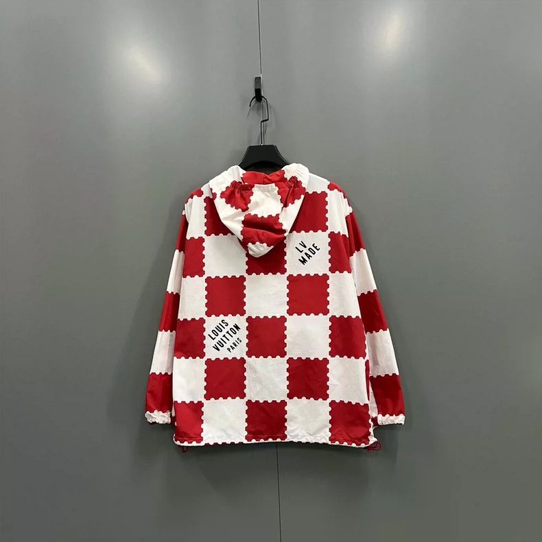 Louis Vuitton Louis Vuitton Red and white checkerboard hooded blazer jac Size US M / EU 48-50 / 2 - 2 Thumbnail