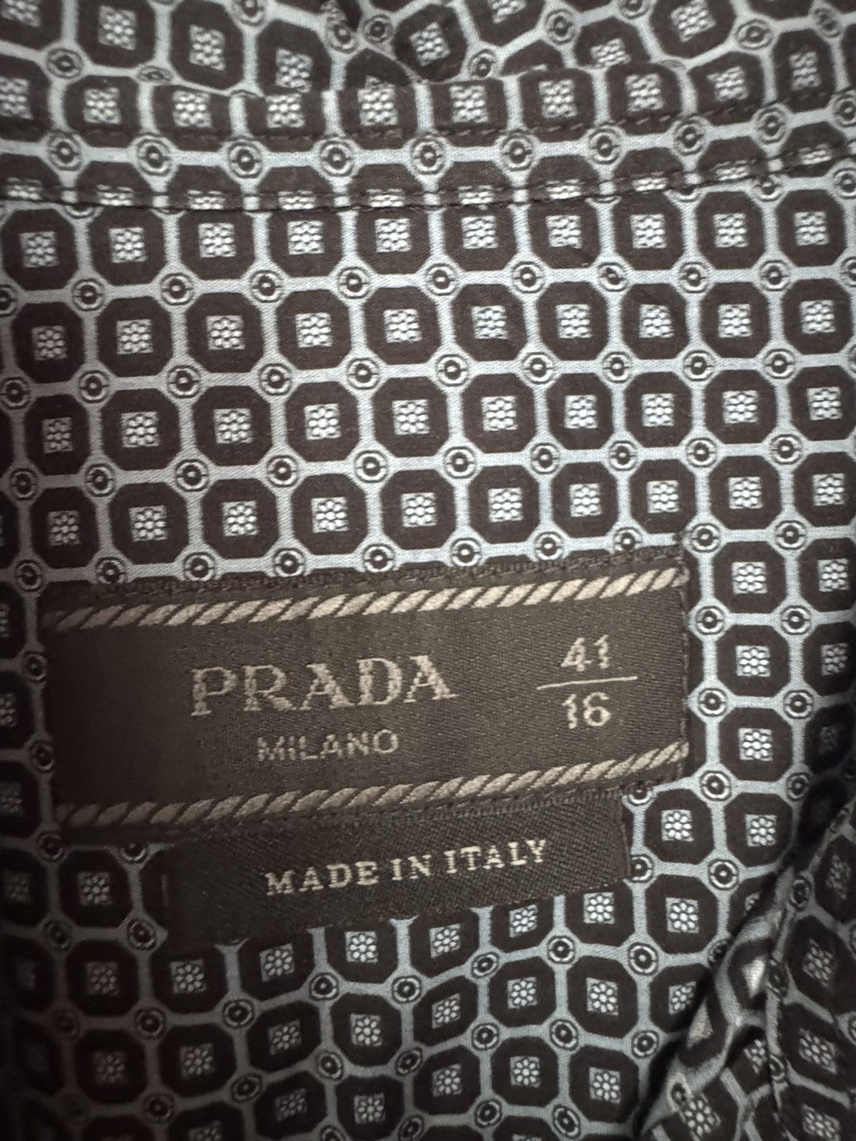 Prada Prada blue printed cotton dress shirt Size US M / EU 48-50 / 2 - 5 Thumbnail
