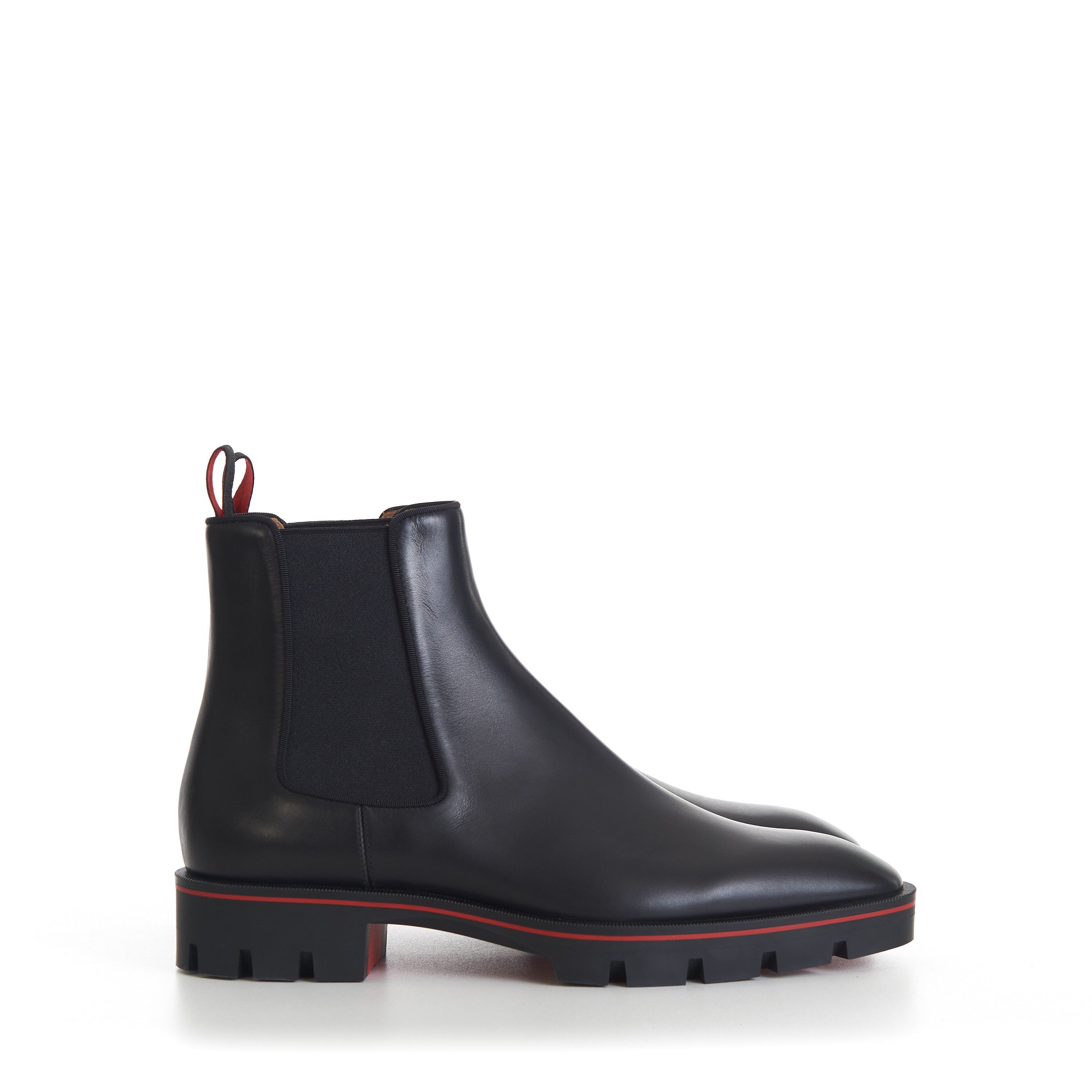 image of Christian Louboutin Alpinosol Ankle Boots - Black Smooth Calf Leather, Men's (Size 10)