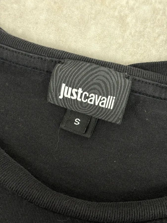 Just Cavalli Cavalli Black Cotton T-Shirt Graphic Lips Print Size S Size US M / EU 48-50 / 2 - 8 Thumbnail