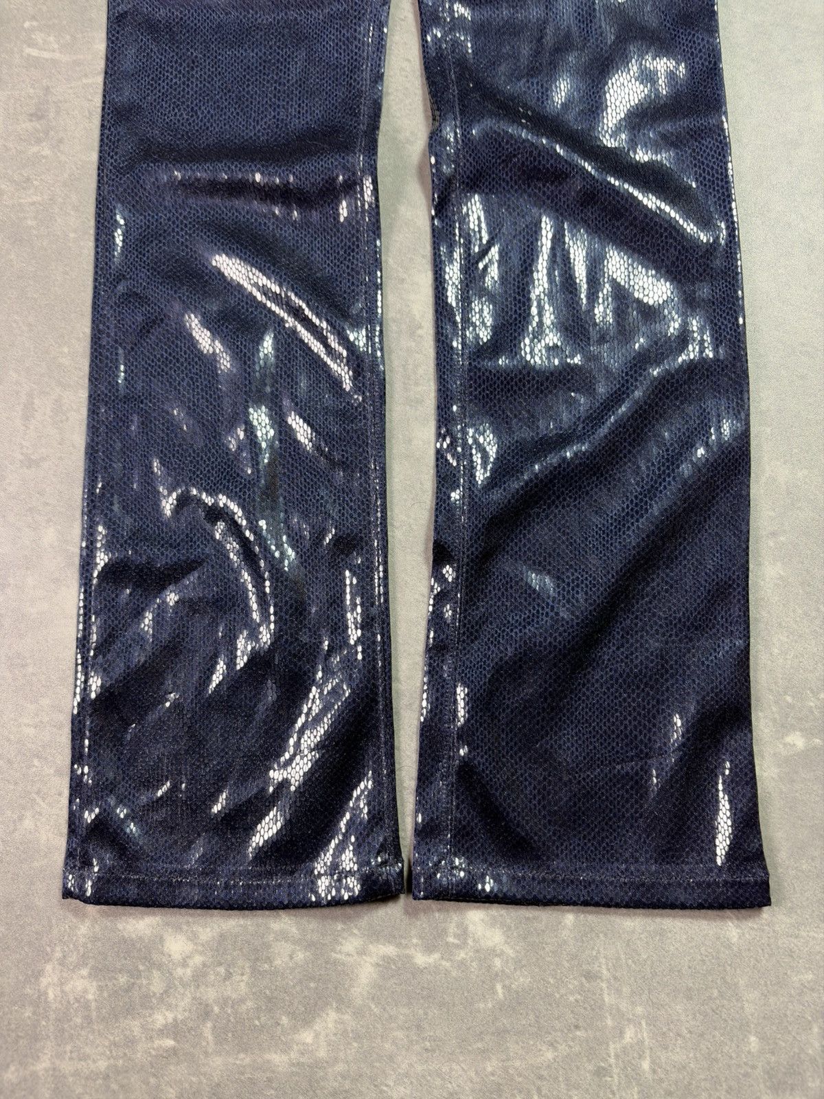 Gianfranco Ferre DSWT Blue Glitter Loose Light Trousers Pants 27 Rare Size 27" / US 4 / IT 40 - 5 Thumbnail