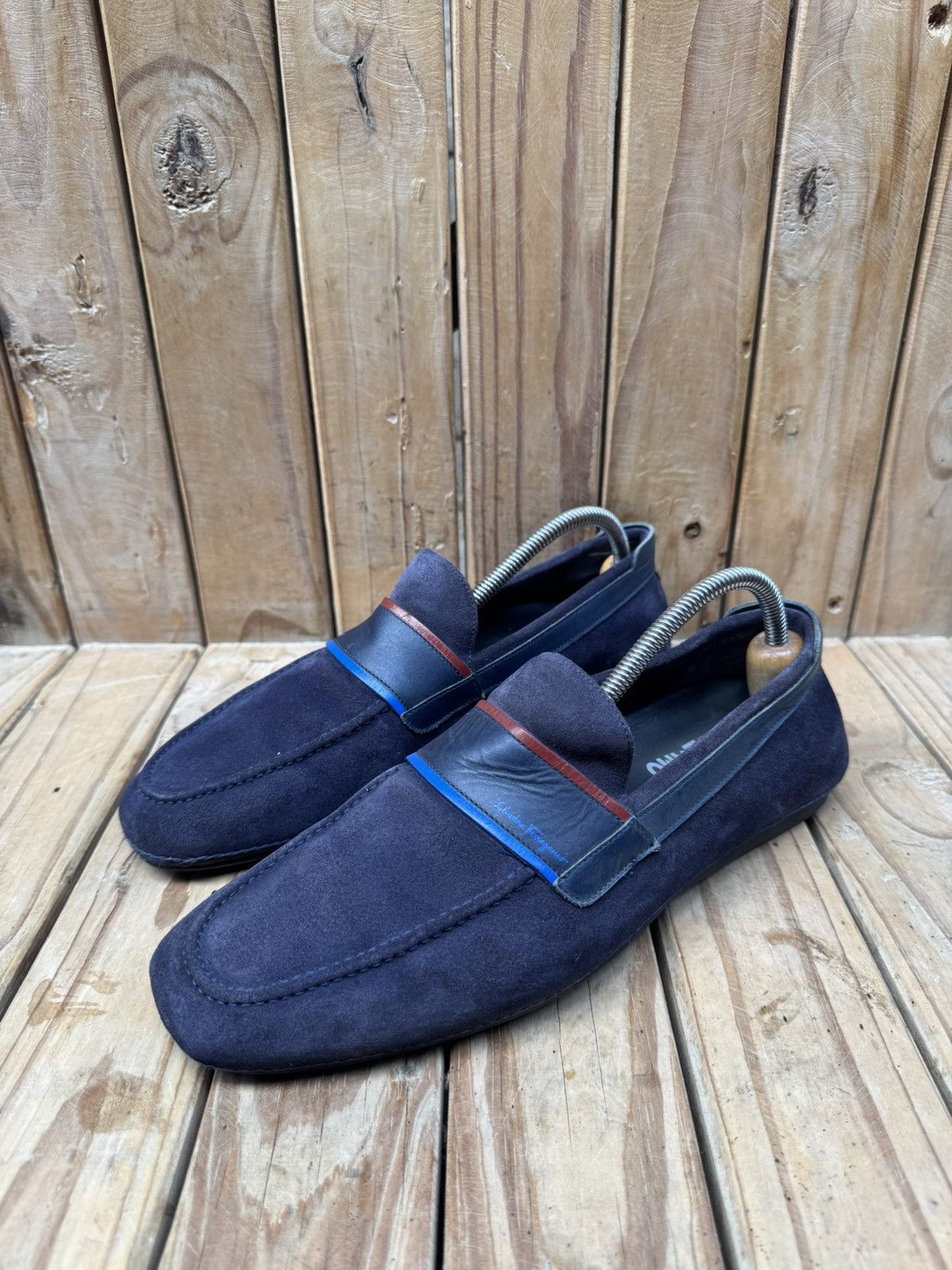 Salvatore Ferragamo Salvatore Ferragamo blue suede leather loafers EUR 42 EE Size US 8 / EU 41 - 1 Thumbnail
