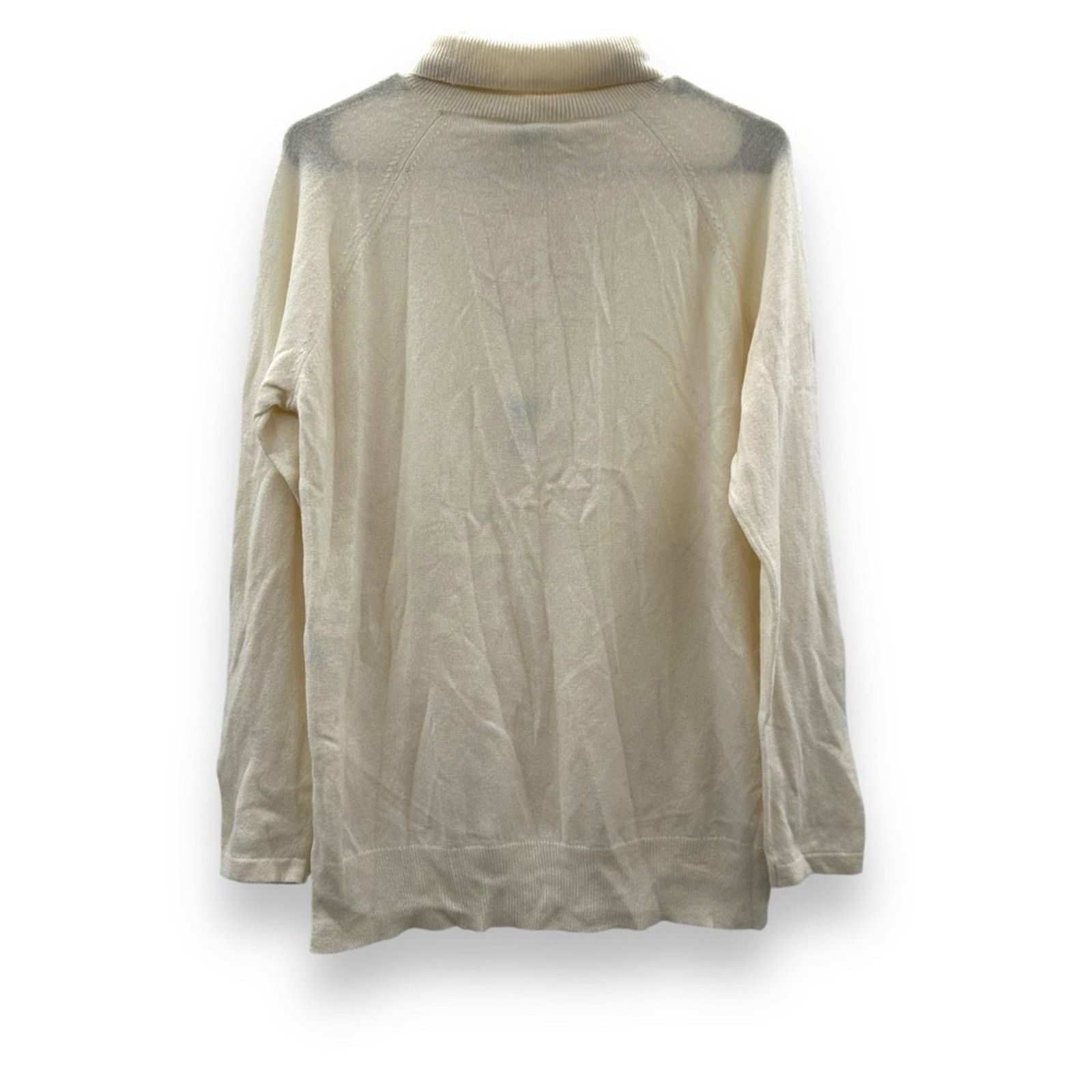 J.McLaughlin J. McLaughlin 100% Cashmere Cream Turtleneck Sweater Sz L Size L / US 10 / IT 46 - 4 Thumbnail