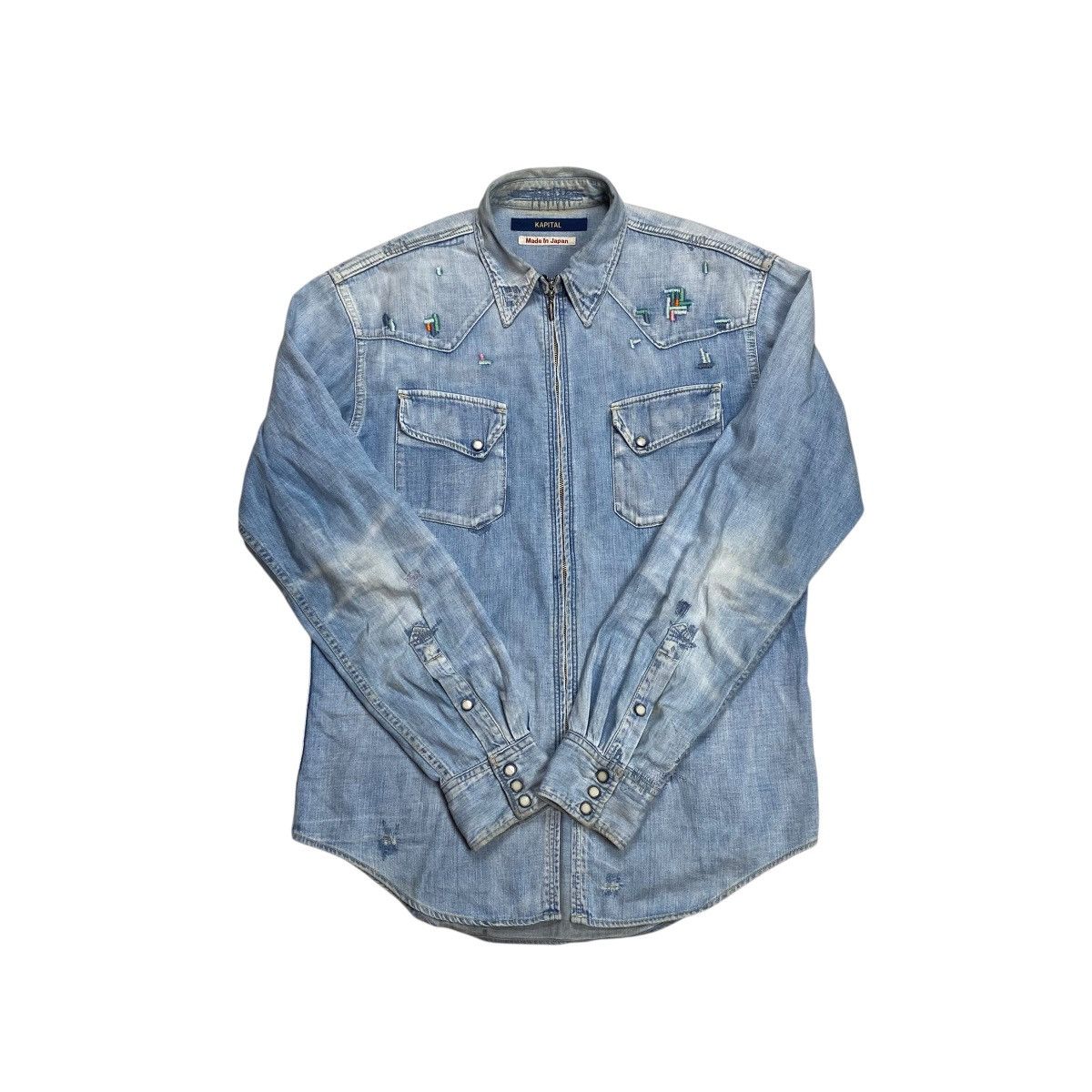 Kapital Kapital Western Boro Denim Pendant Zip Overshirt Jacket Size US L / EU 52-54 / 3 - 5 Thumbnail