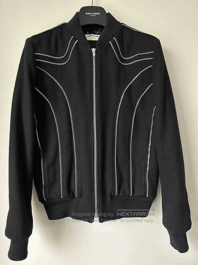 Saint Laurent Paris Saint Laurent Silver Chain Bomber Jacket. Size US M / EU 48-50 / 2 - 1 Thumbnail