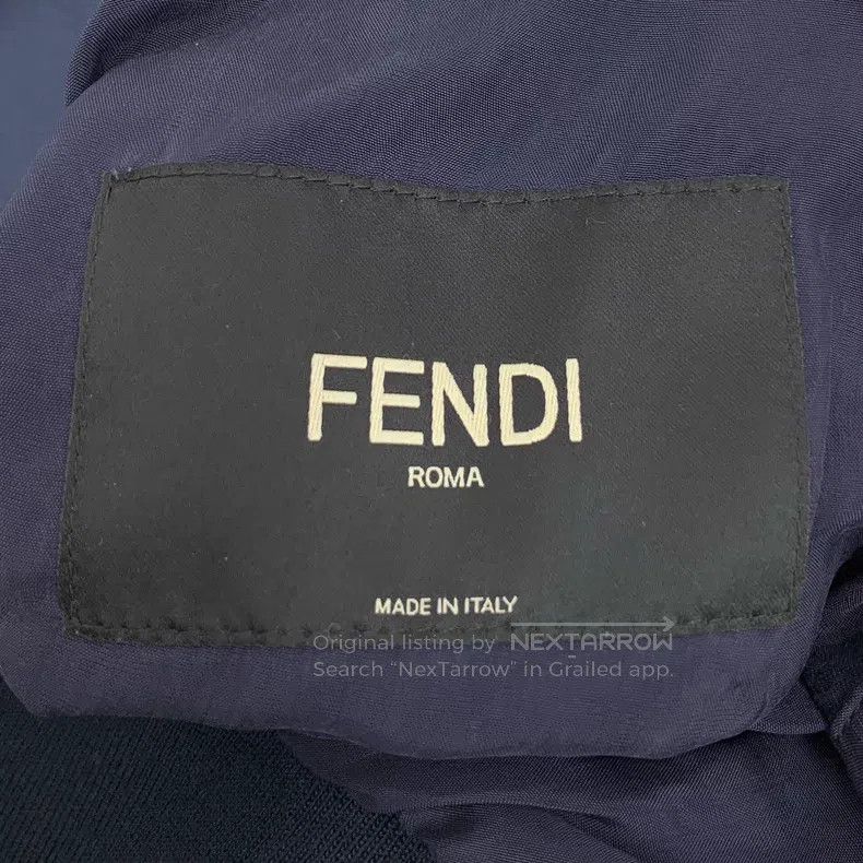 Fendi Fendi Navy Blue Cartoon Pattern Printed Silk Collar Zipper Size US M / EU 48-50 / 2 - 5 Thumbnail