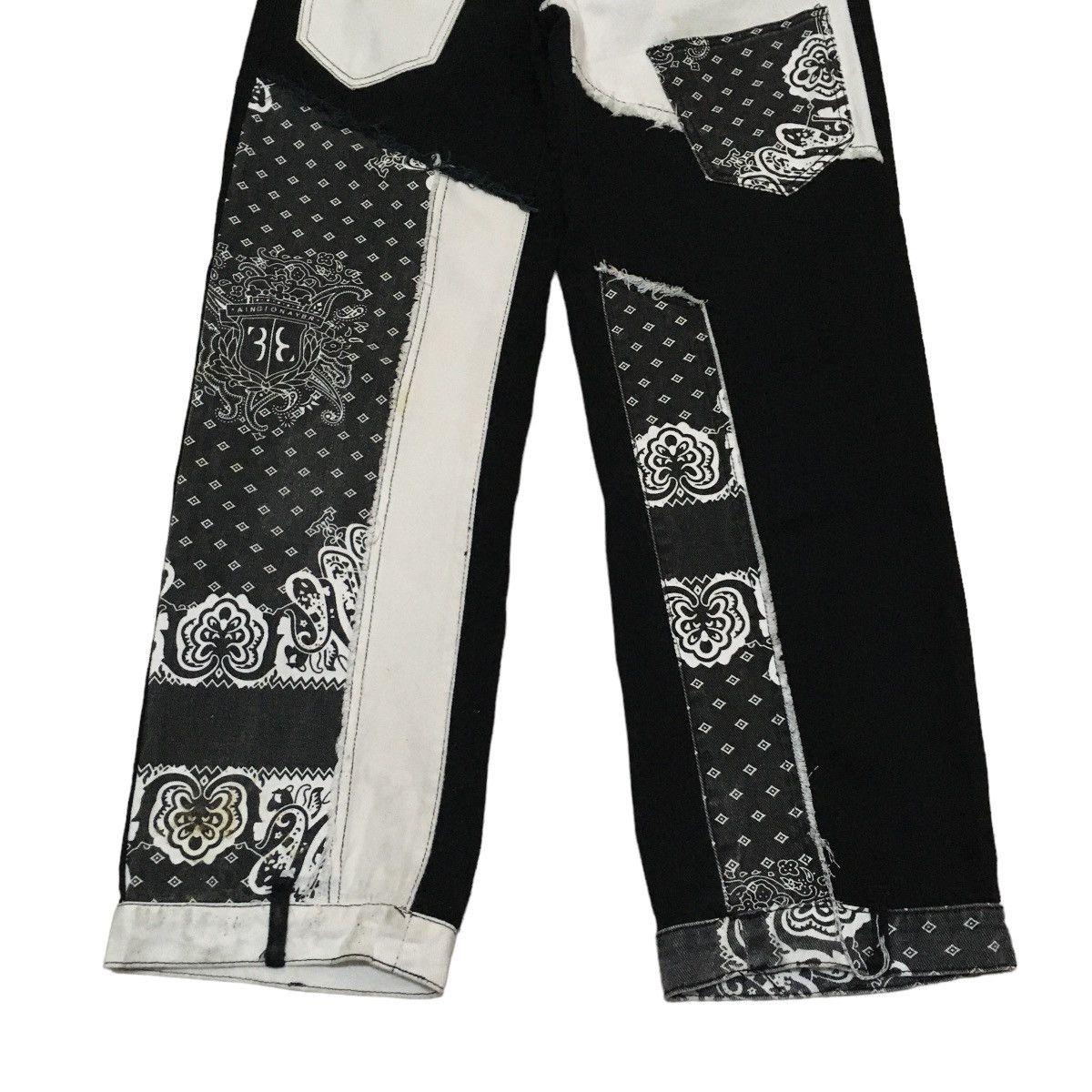 If Six Was Nine × Le Grande Bleu (L.G.B.) × Shein Rare Design Japanese Brand Shein Patchwork Pants 2000s Size US 29 - 5 Thumbnail