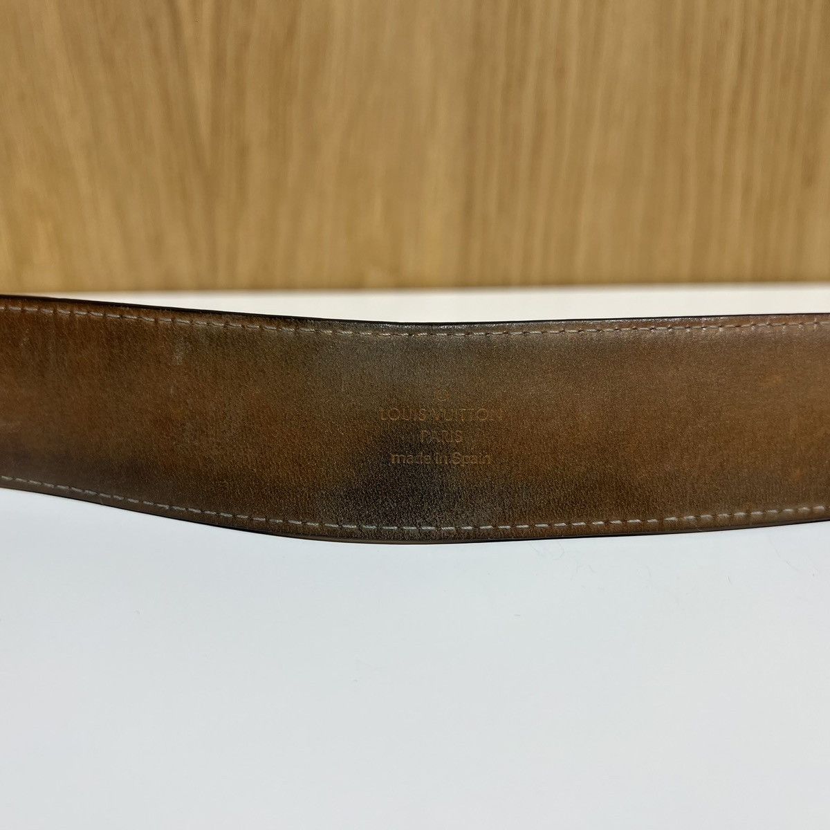 Louis Vuitton 🔹Louis Vuitton Logo Buckle Leather Belt Size 36 - 3 Thumbnail