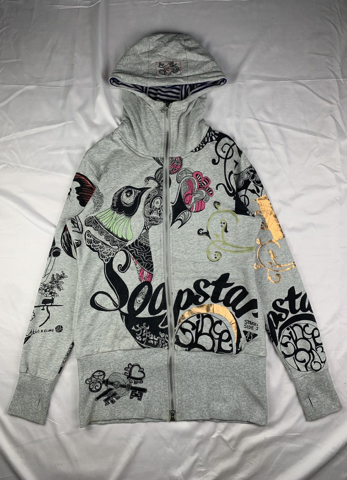 Oilily y2k Oilily Netherlands Art Over Print Graphic Zip up Hoodie Size XL / US 12-14 / IT 48-50 - 1 Thumbnail