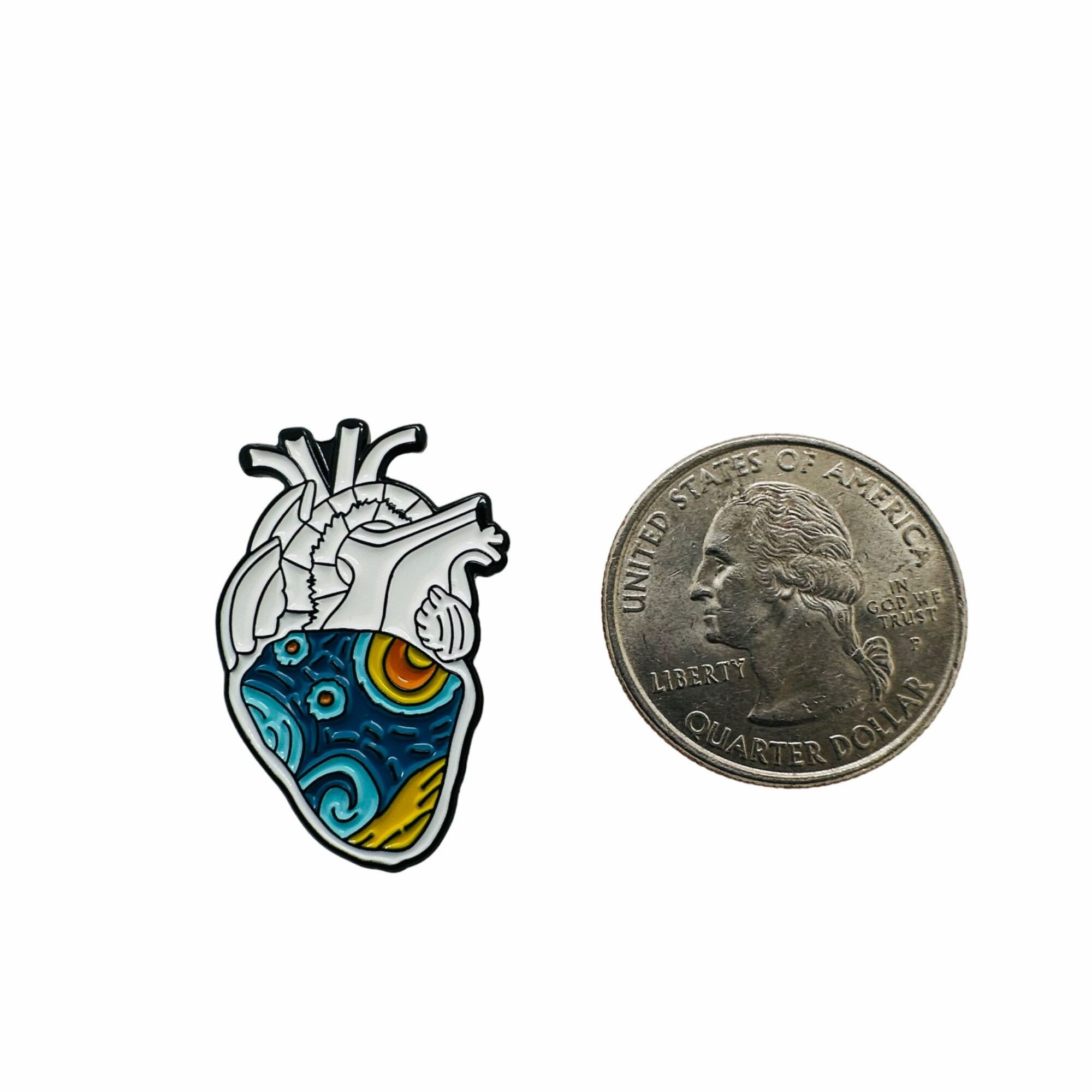 Other ✨Gift Van Gogh Starry Sky Anatomical Heart Enamel Pin Organ Size ONE SIZE - 5 Thumbnail