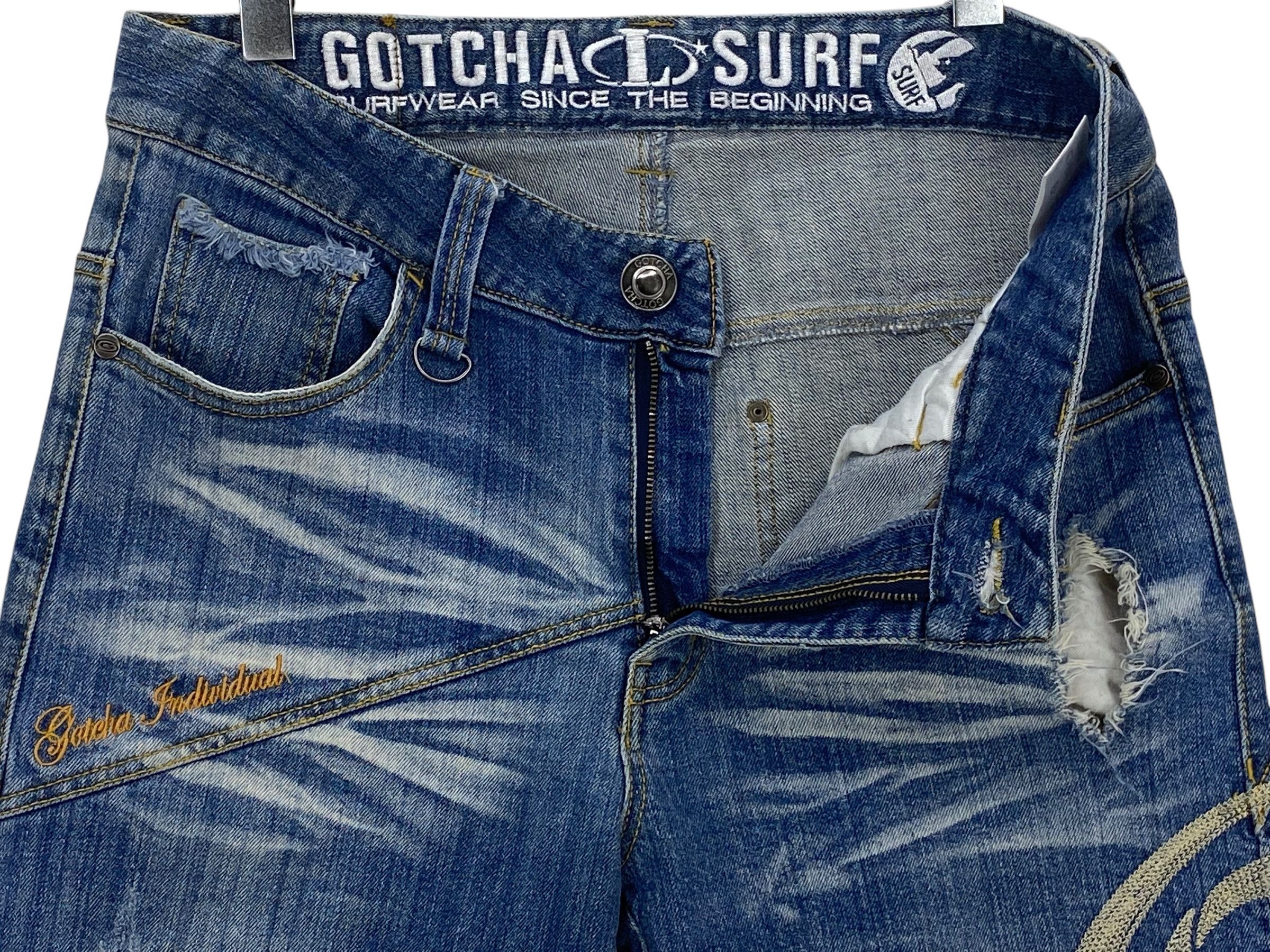 Gotcha × Japanese Brand J-Cut Denim Distressed Jeans Size US 31 - 7 Thumbnail