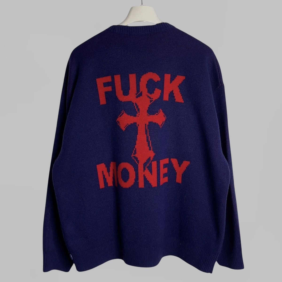 Supreme Supreme Samurai Wool Sweater 2003 blue Sz XL | Grailed