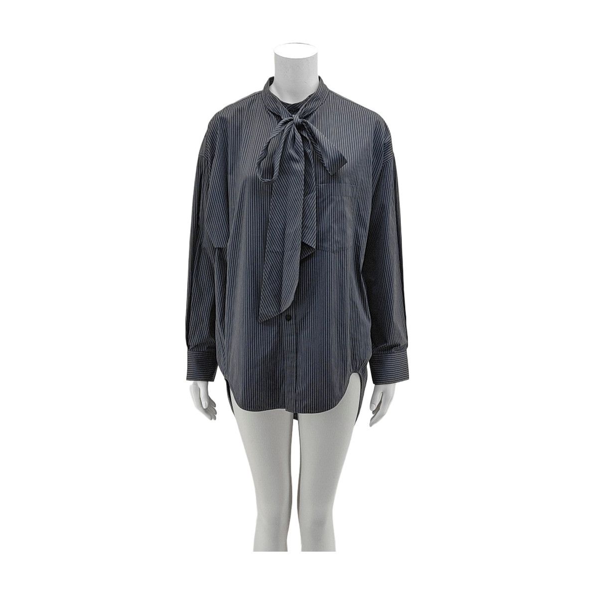 Balenciaga Balenciaga Striped Bow Neck Button Up Size 32 Size XXS / US 00 / IT 34 - 1 Thumbnail