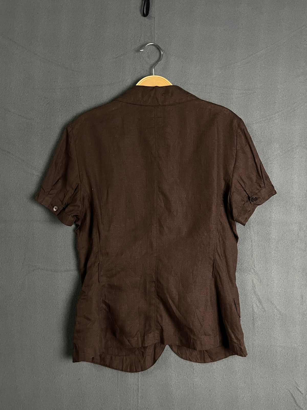 Max Mara Max & Co Short Sleeve Blazer Women Brown Made in Italy Size M / US 6-8 / IT 42-44 - 2 Thumbnail