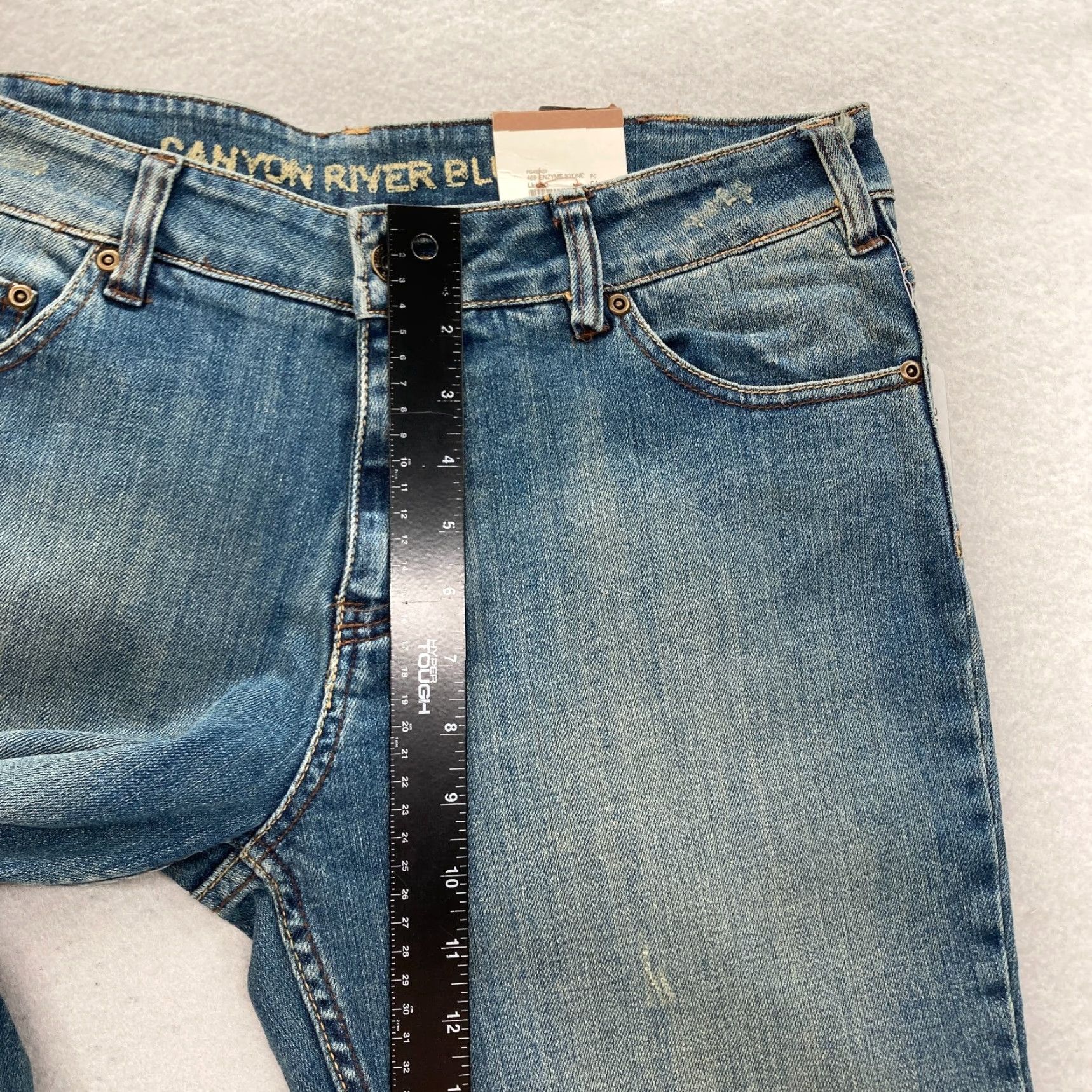 Vintage Canyon River Blues Bootcut Jeans Women's 12 Blue Denim Flap Pocket Embroidered Tailored Fit Size 34" / US 12 / IT 48 - 6 Thumbnail