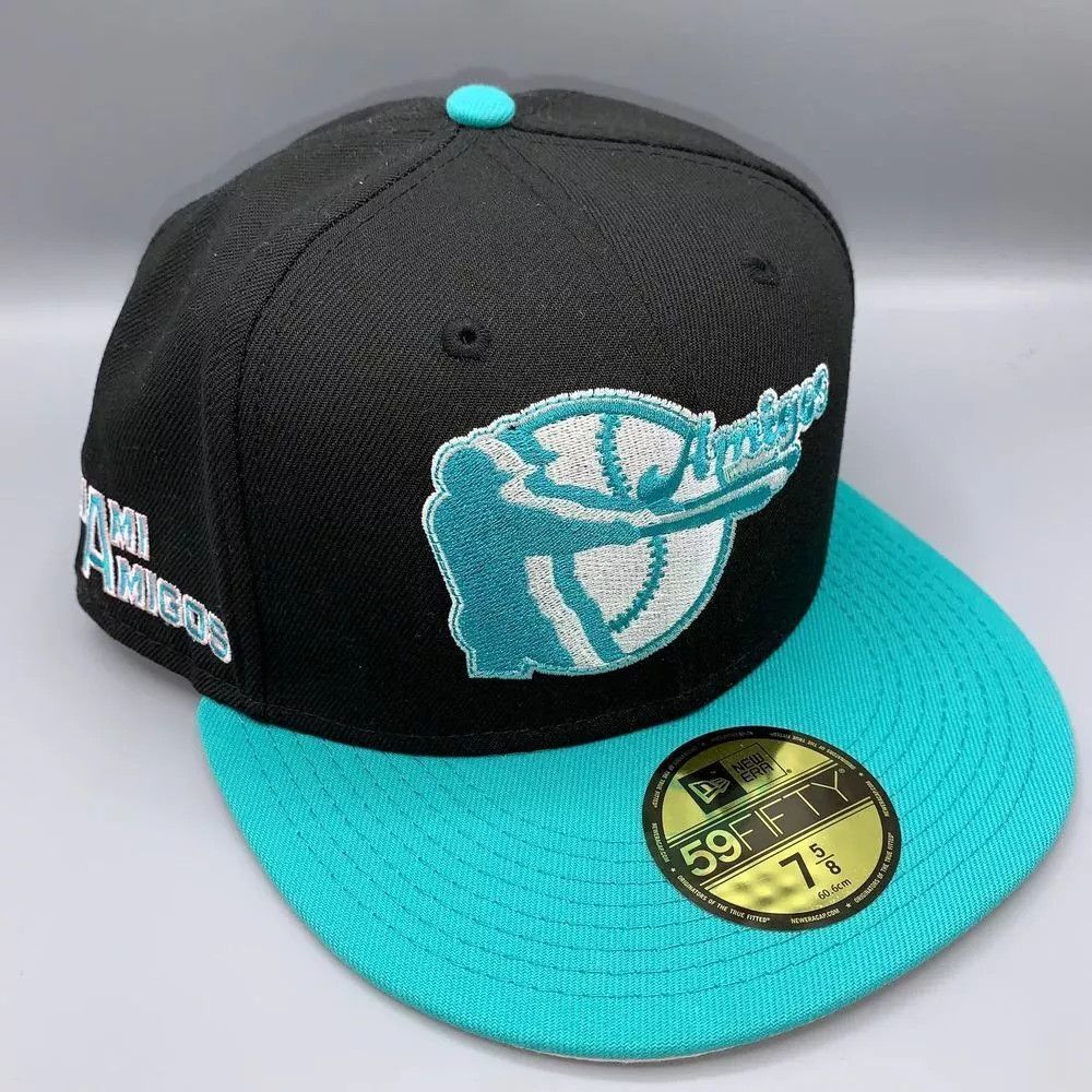 New Era Miami Amigos Hat Men 7 5/8 59Fifty New Era MiLB Fitted Cap Size ONE SIZE - 1 Thumbnail