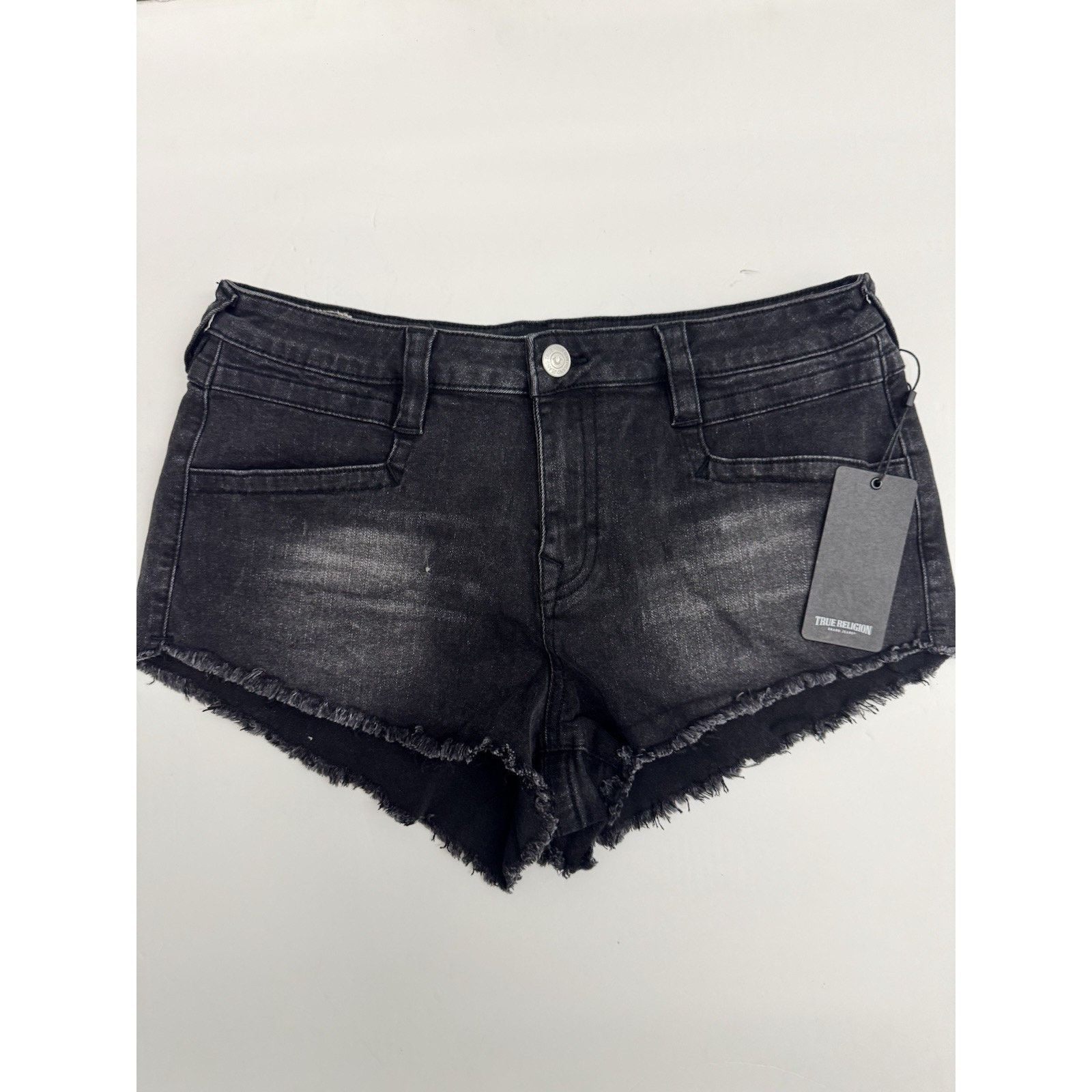 True Religion TRUE RELIGION Women’s cheeky fray hem shorts size 32 Size 32" / US 10 / IT 46 - 2 Thumbnail