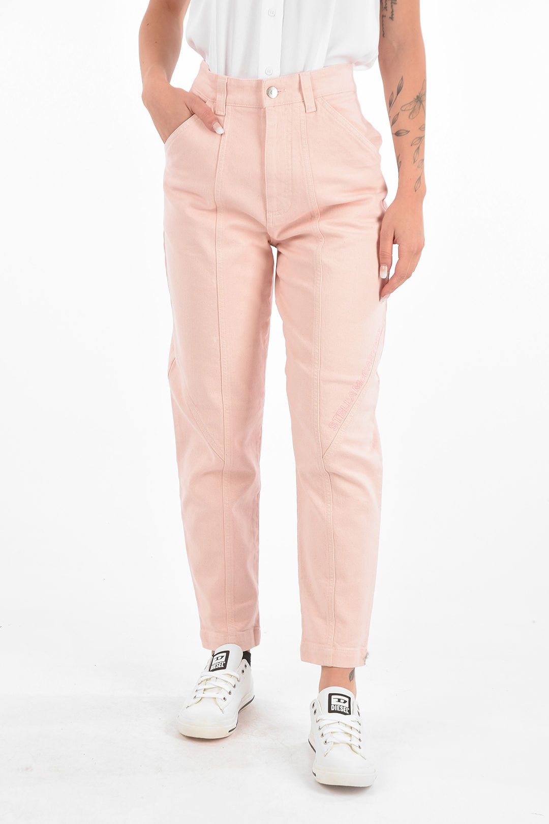 og1mm0824 Belt Loop Fit Denim Pant in Light Pink