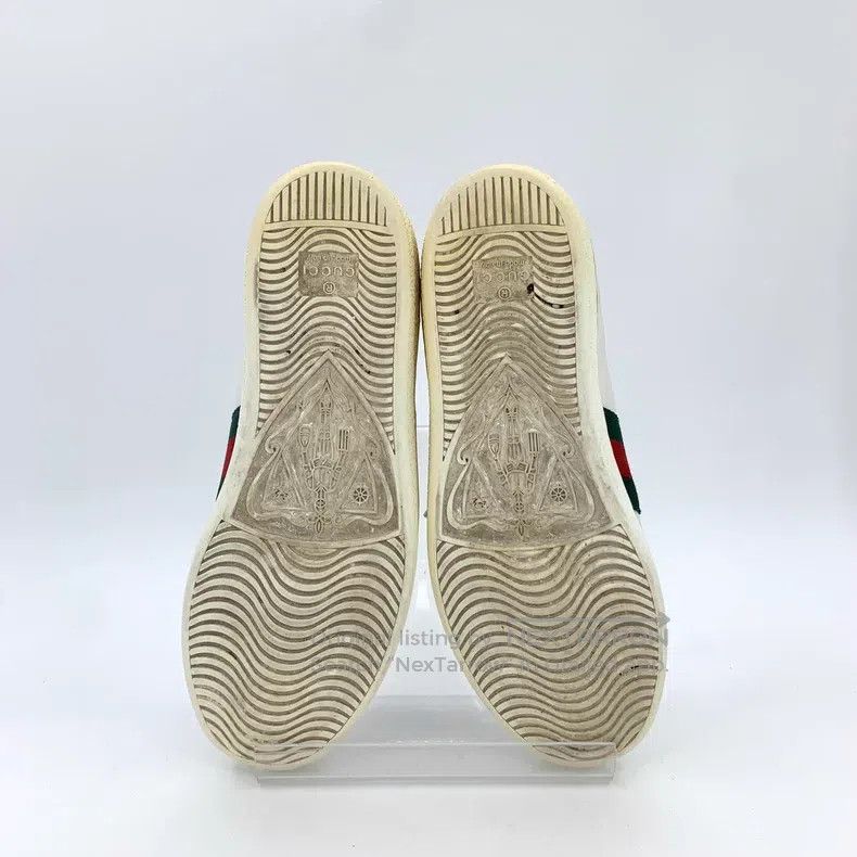 Gucci Gucci White, red and green webbing bee embroidery lacing c Size US 5 / IT 35 - 5 Thumbnail