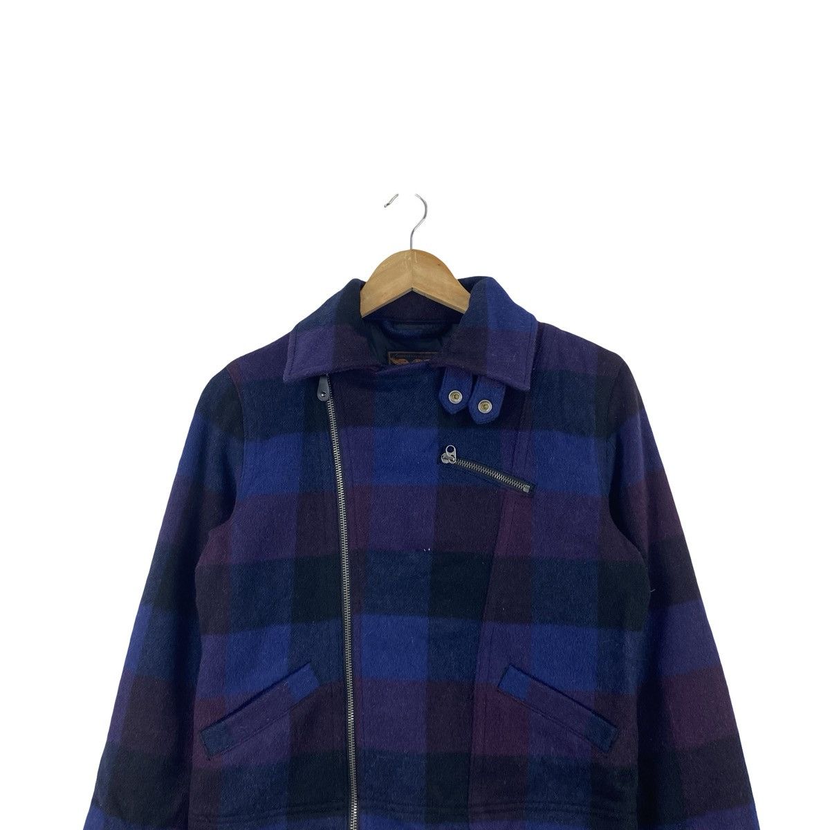 Vintage Vintage LUI’S Cropped Biker Jacket Check Asymmetric Zip Size S / US 4 / IT 40 - 2 Thumbnail