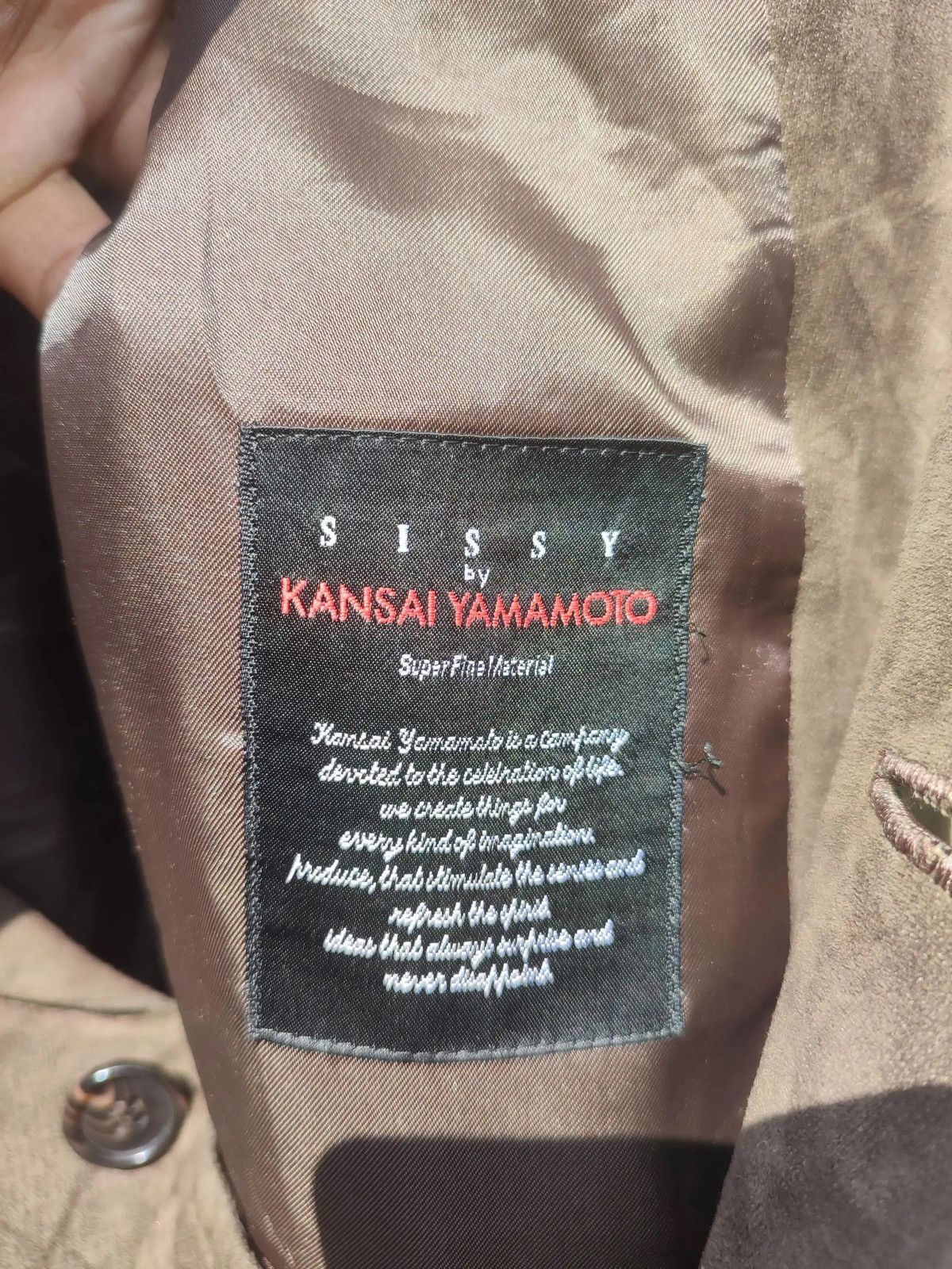 Designer × Japanese Brand × Kansai Yamamoto SISSY by Kansai Yamamoto Brown Suede-Look Blazer Size 44R - 6 Thumbnail