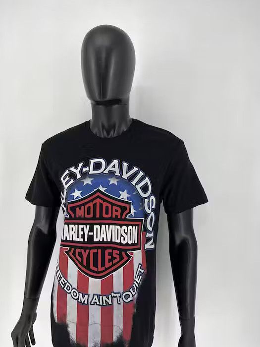 Harley Davidson × Vintage Y2K Harley Davidson Freedom American Flag Tee Size US XL / EU 56 / 4 - 4 Thumbnail
