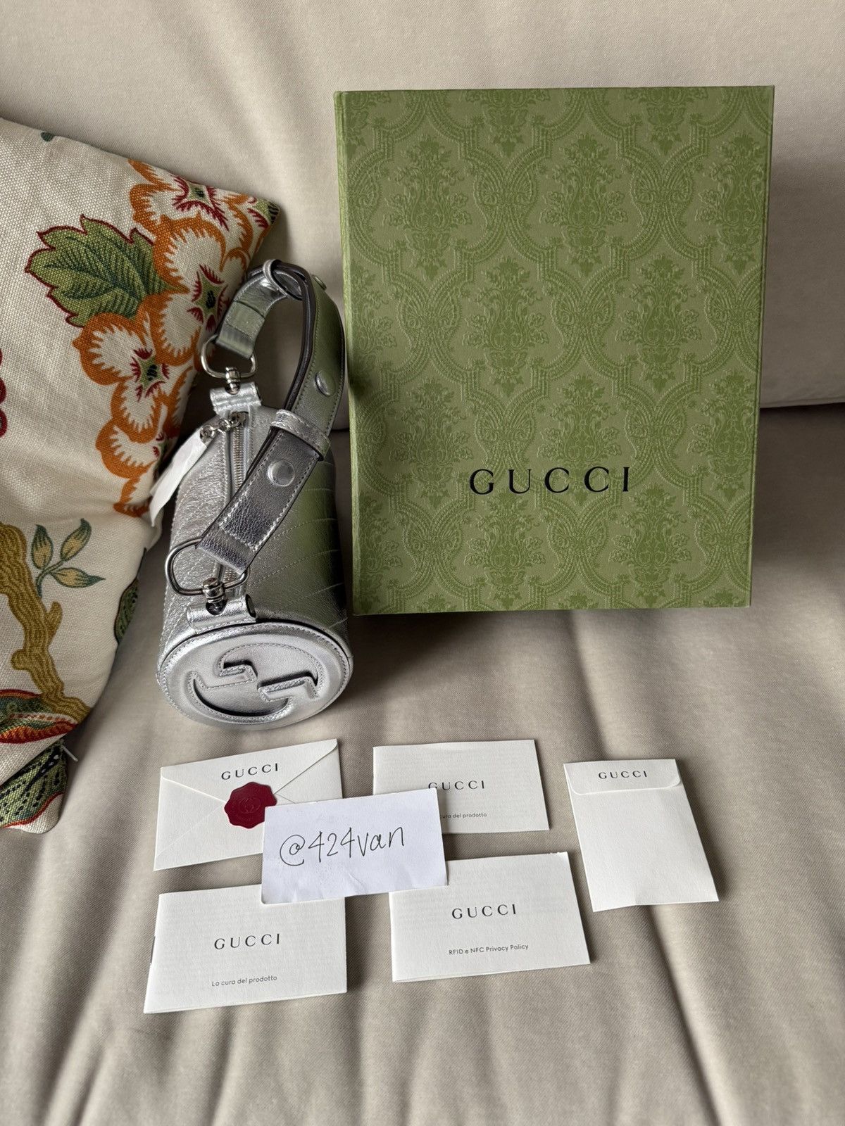 Gucci Gucci Blondie GG Silver Leather Small Bag NWT 👜✨ Size ONE SIZE - 2 Thumbnail