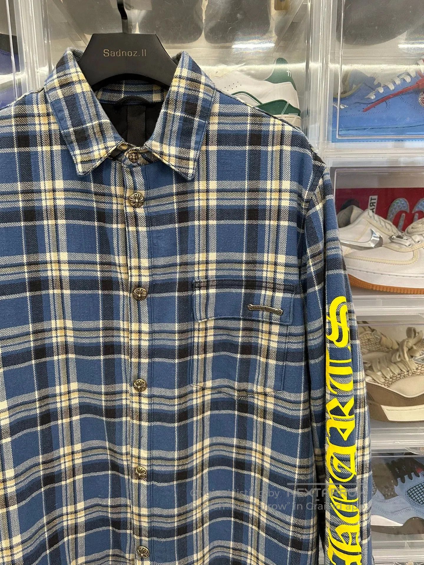 Chrome Hearts chrome hearts blue plaid jacket with yellow sleeves. Size US L / EU 52-54 / 3 - 2 Thumbnail