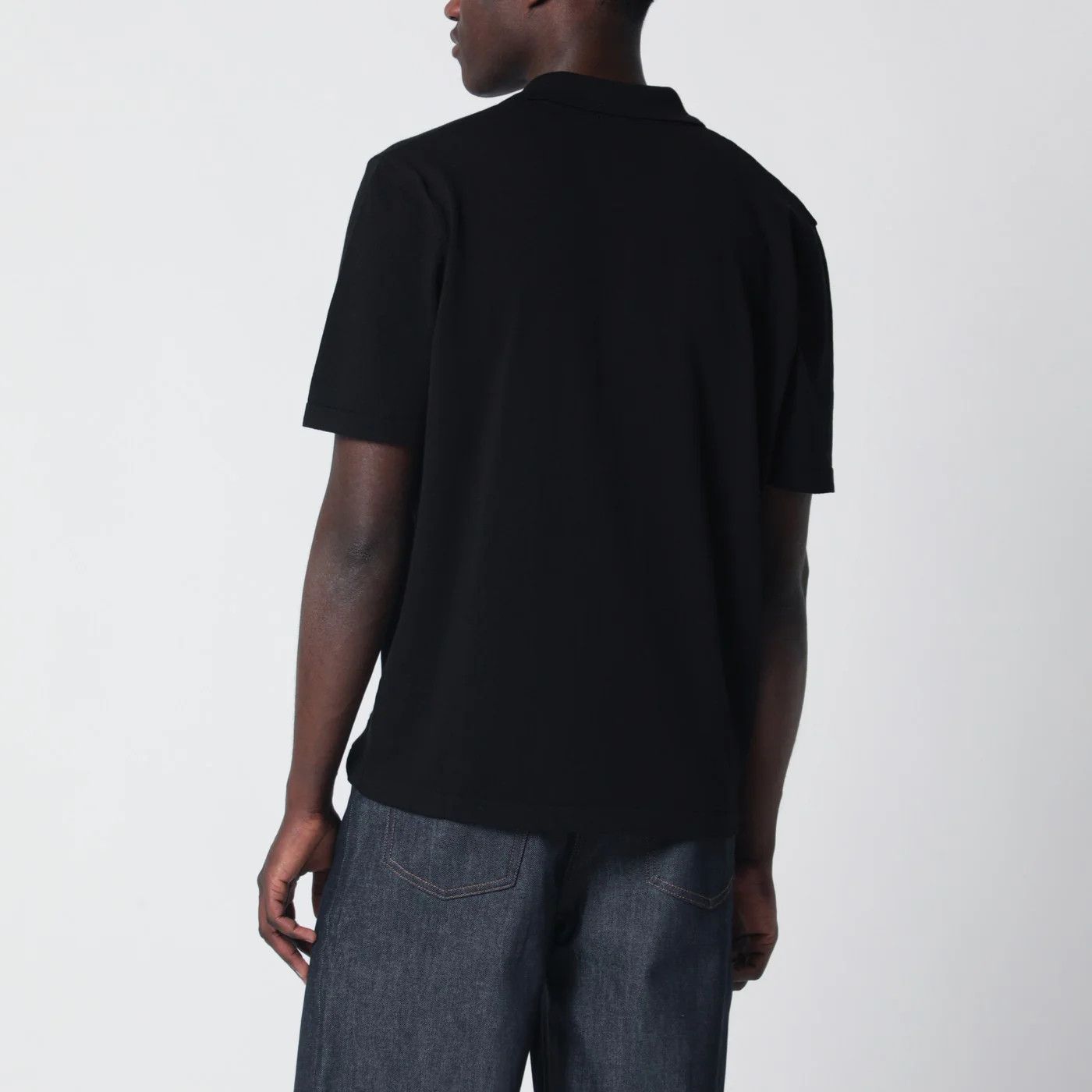 A.P.C. o1d2blof0426 Cotton Knit Polo Shirt in Black Size US M / EU 48-50 / 2 - 2 Thumbnail