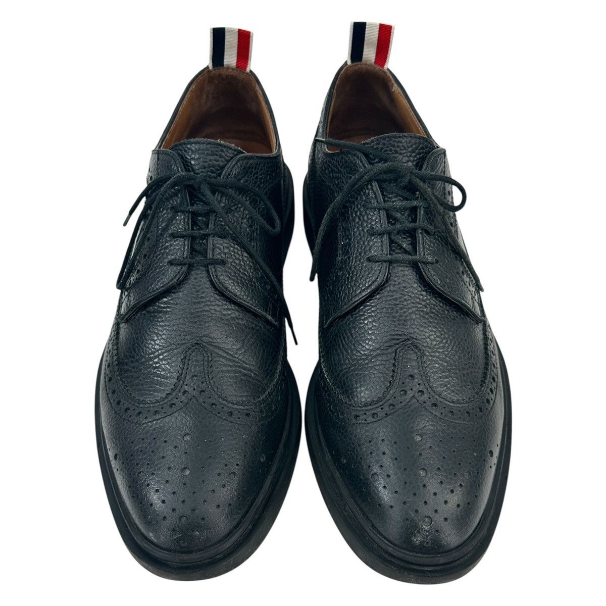 Thom Browne FW14 Black Pebble Grain Leather Brogues Oxford Derby Shoes Size US 8 / EU 41 - 1 Thumbnail