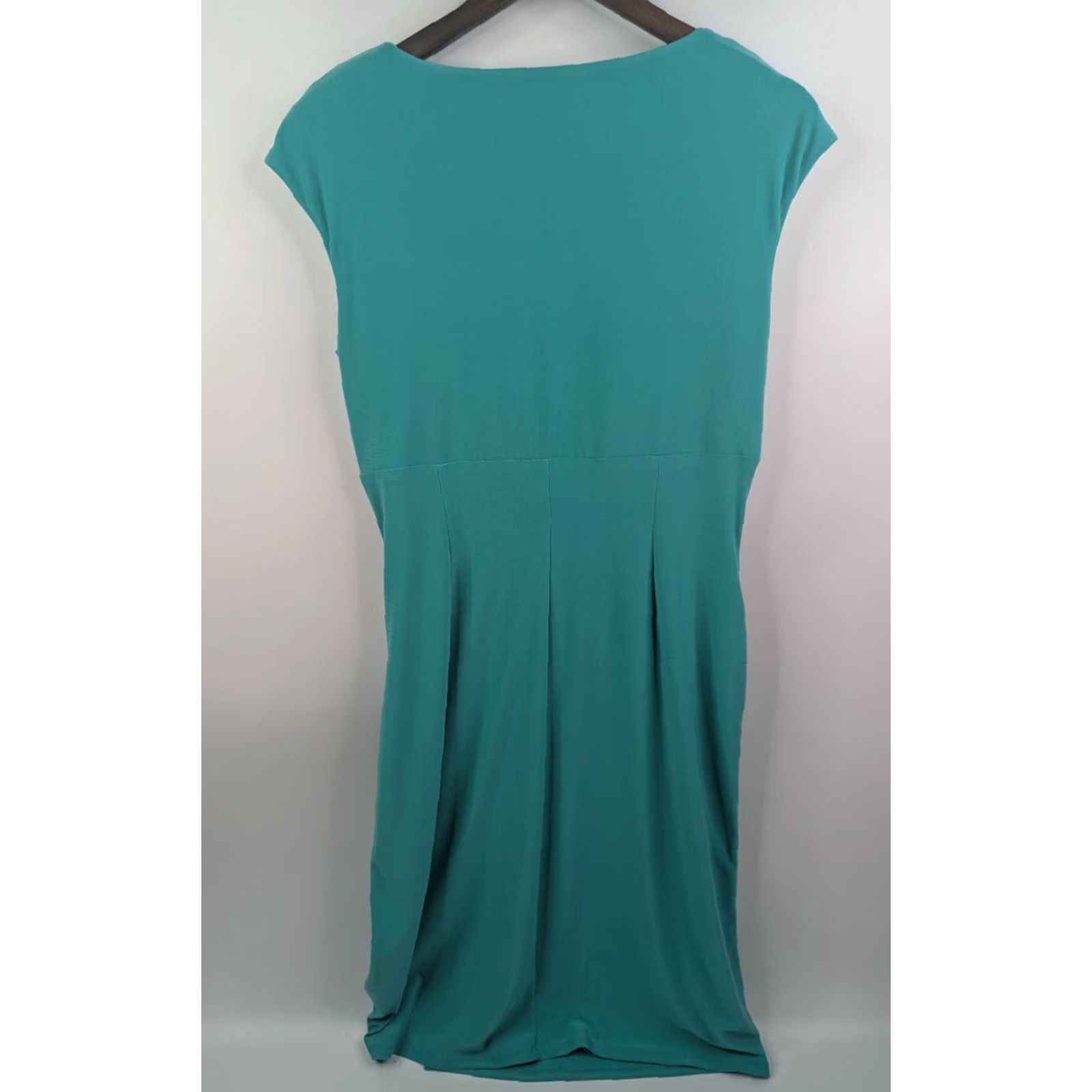Ralph Lauren Lauren Ralph Lauren Sleeveless Dress Womens Sz 10 Green Ruched Pleated Faux Wrap A-Line Dress Size L / US 10 / IT 46 - 4 Thumbnail