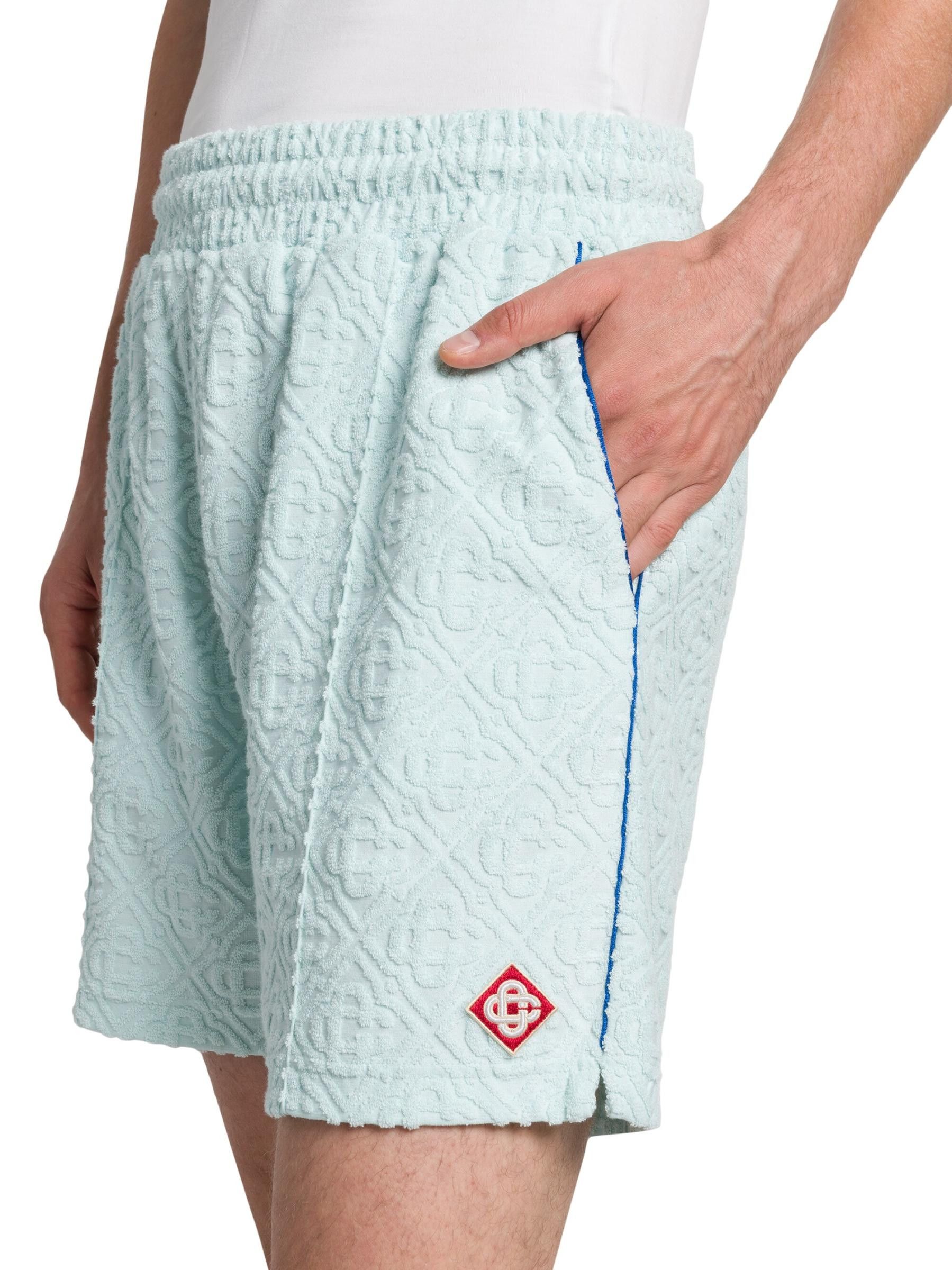 Casablanca os11x0725 Jacquard-Logo-Frottee-Shorts in Light Blue Size US 34 / EU 50 - 5 Thumbnail
