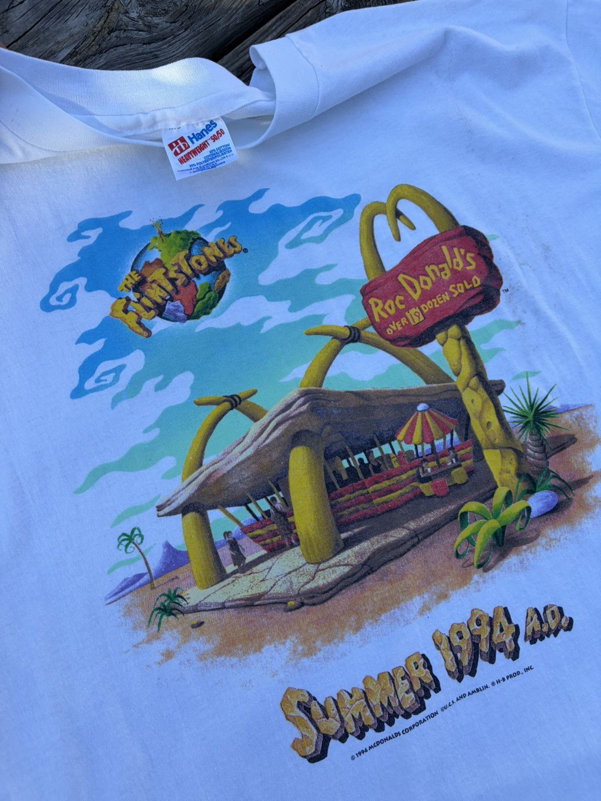 Vintage Vintage 1994 Mcdonalds x Flintstones collaboration shirt Size US XL / EU 56 / 4 - 2 Thumbnail