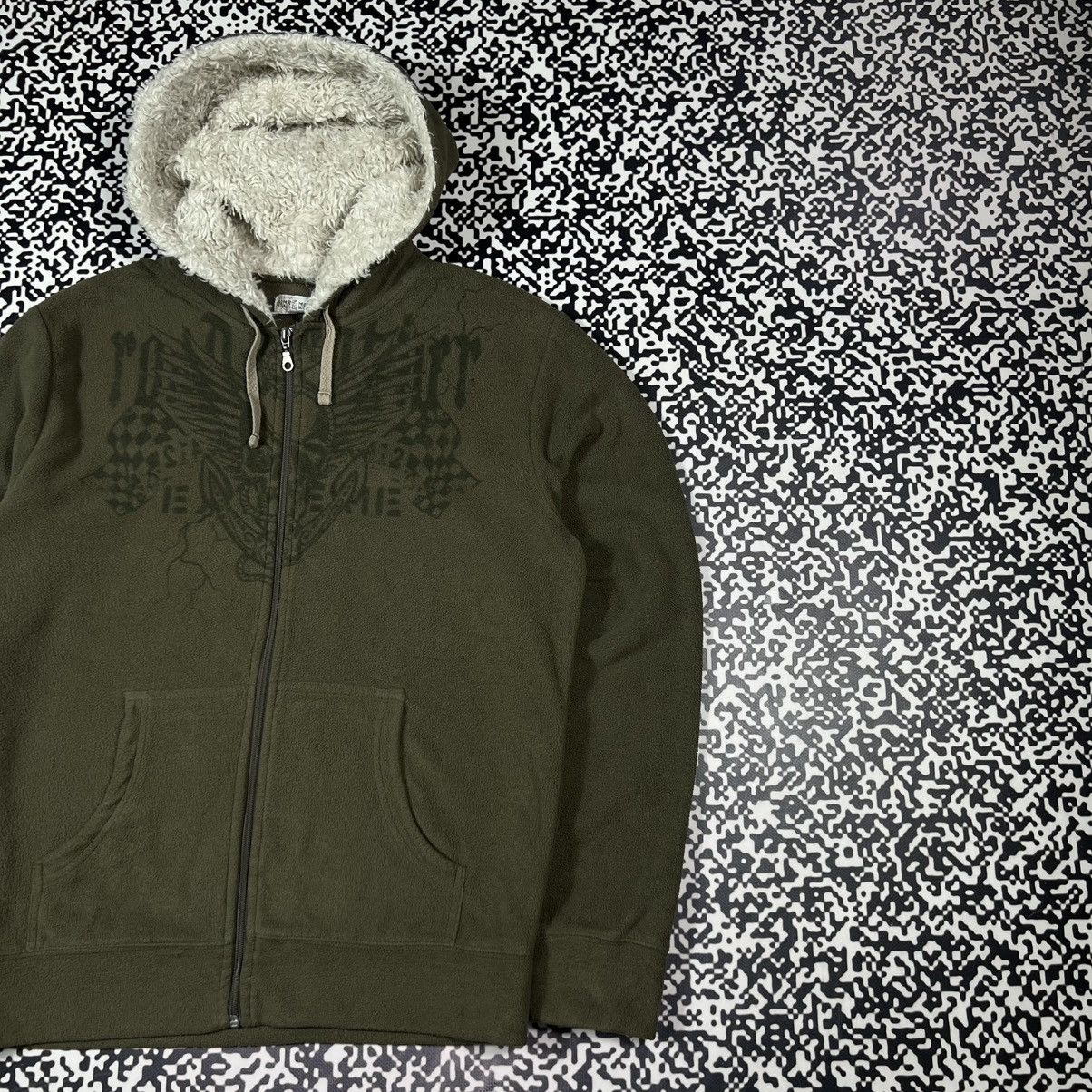 Japanese Brand Vintage Y2K Japanese Affliction Skull Tribal Fur Faux Hoodie Size US L / EU 52-54 / 3 - 3 Thumbnail