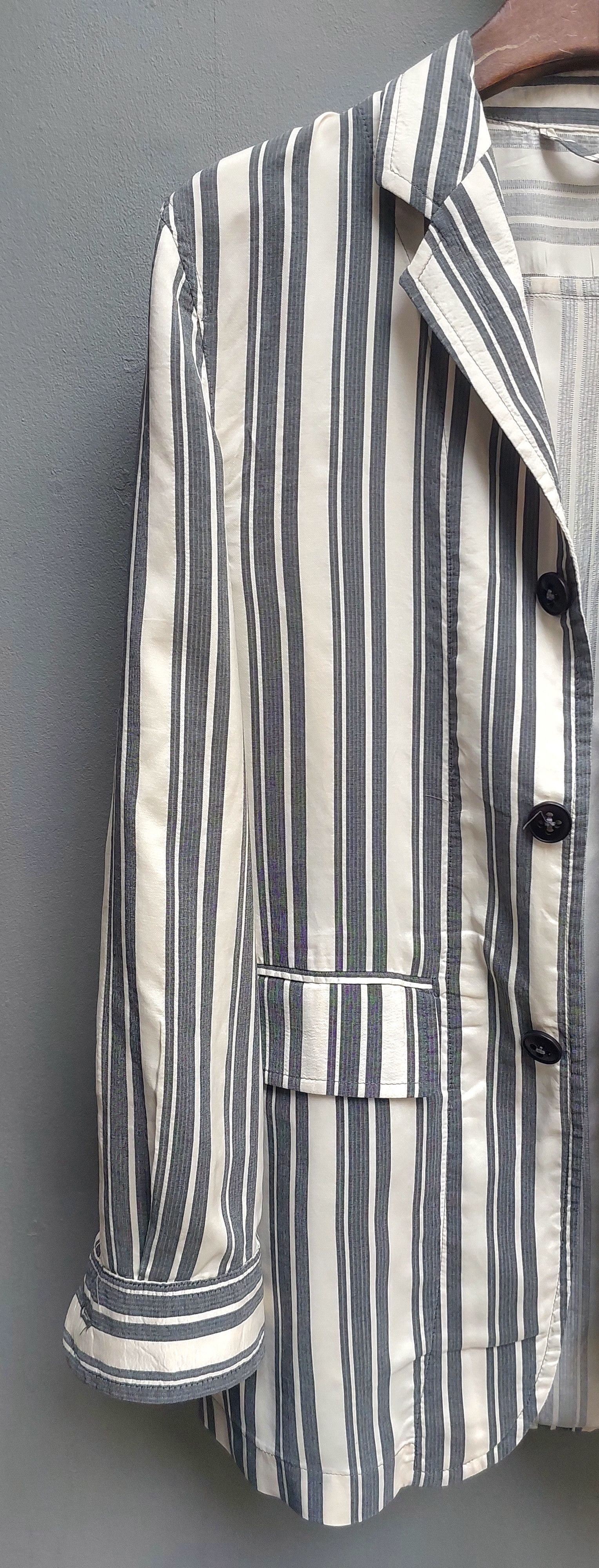 Ann Demeulemeester Ann Demeulemeester Striped Tailored Pajama Style Blazer Size US XXS / EU 40 - 5 Thumbnail