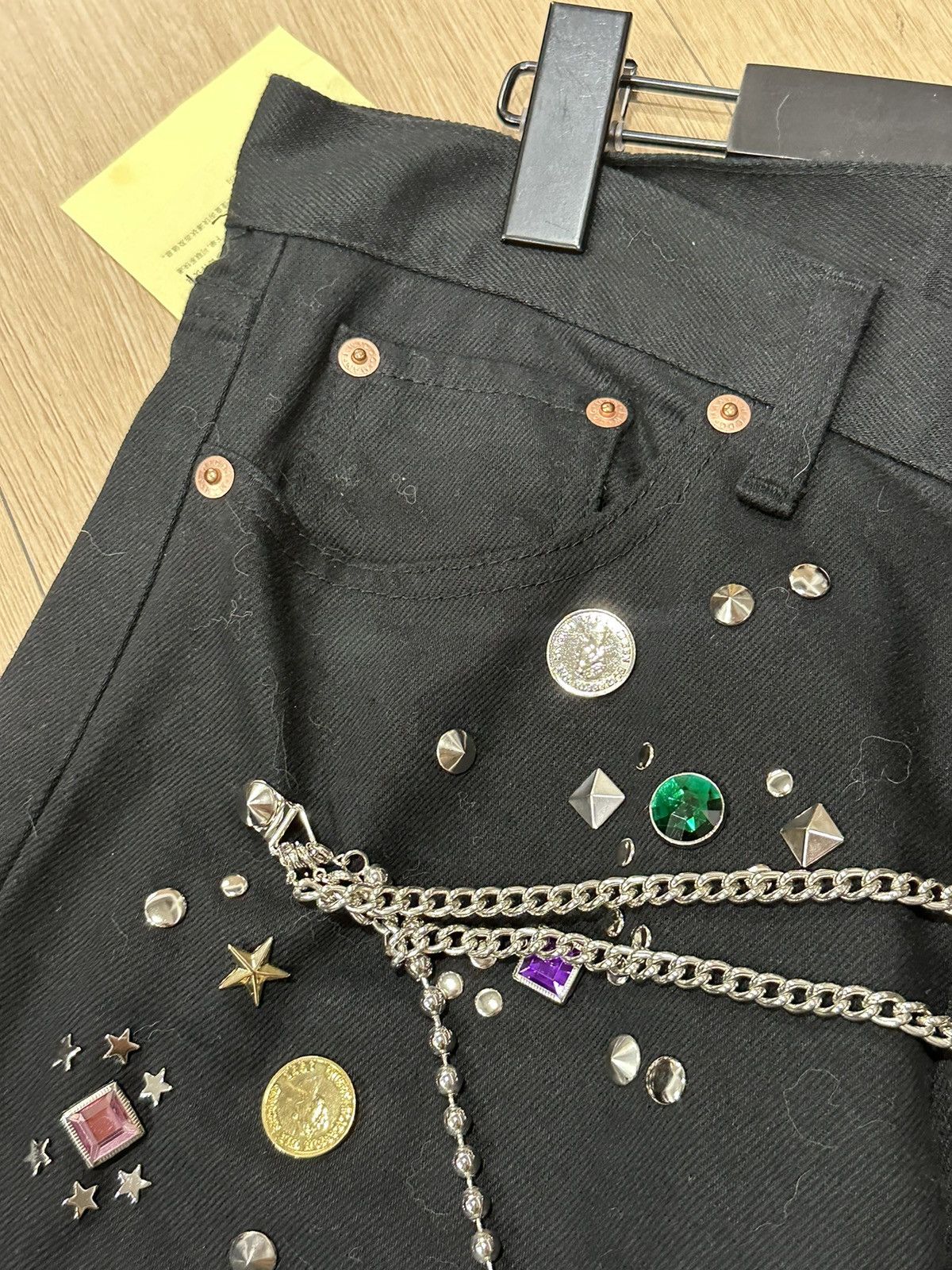 Comme des Garcons × Junya Watanabe Sz M Junya Watanabe Man 02SS Jewelry Denim Size US 32 / EU 48 - 6 Thumbnail