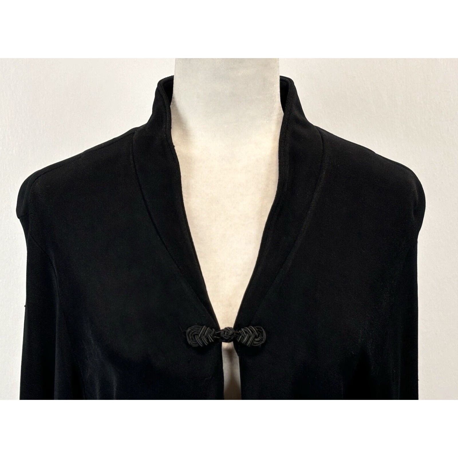 Coldwater Creek Coldwater Creek Black Acetate Cardigan Jacket Medium Womens Long Sleeve Frog Button Size M / US 6-8 / IT 42-44 - 5 Thumbnail