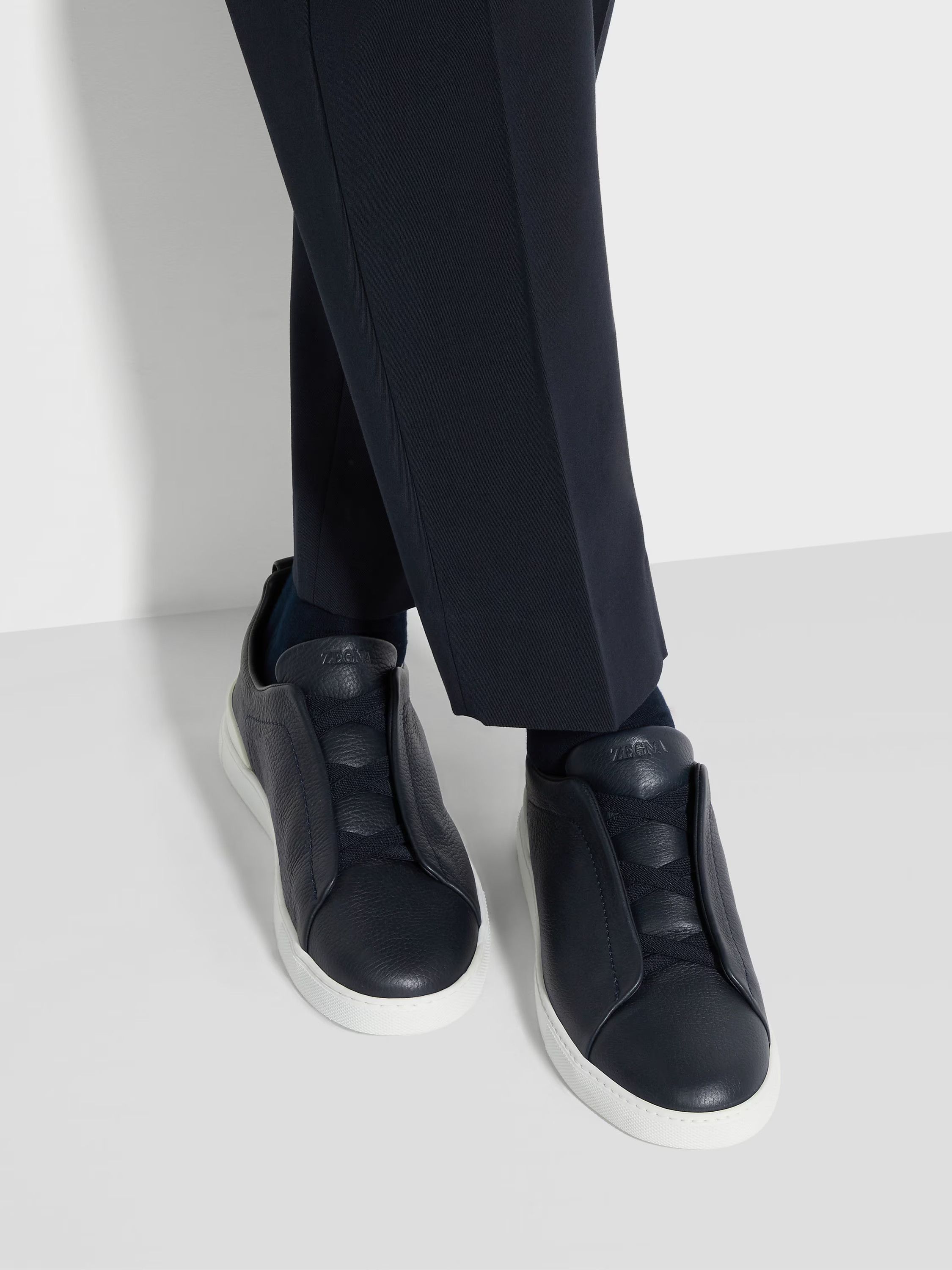 Ermenegildo Zegna o1s1rm0325 RLHCVO Triple Stitch™ Pelle di Cervo Sneakers Size US 7 / EU 40 - 2 Thumbnail