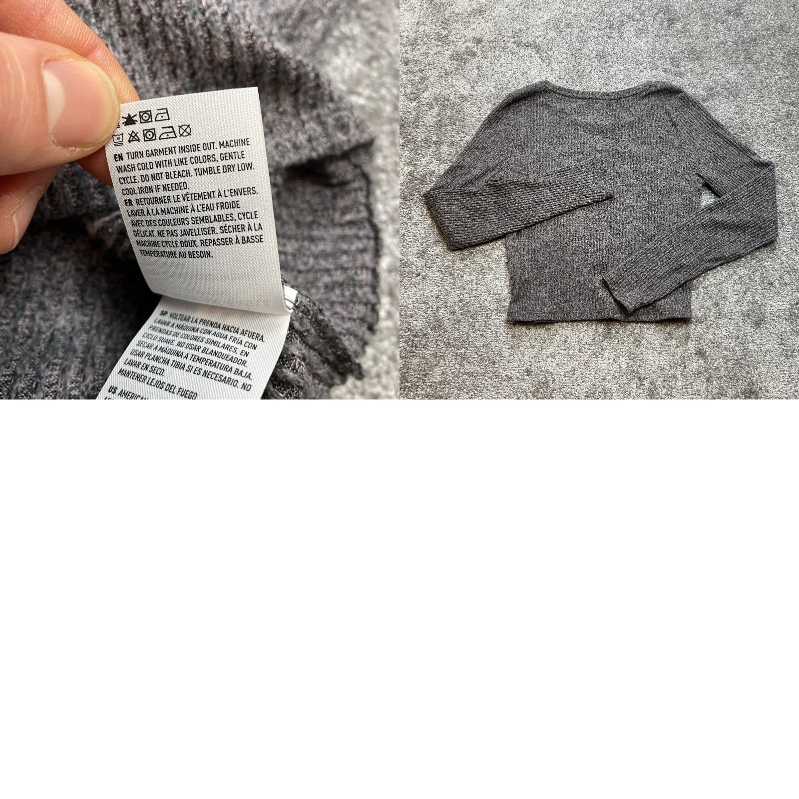 American Eagle Outfitters American Eagle Outfitters Sweatshirt Womens M Gray Pullover Cropped Ribbed Soft Stretch Long Sleeve Round Neck Casual Workwear Size M / US 6-8 / IT 42-44 - 8 Thumbnail