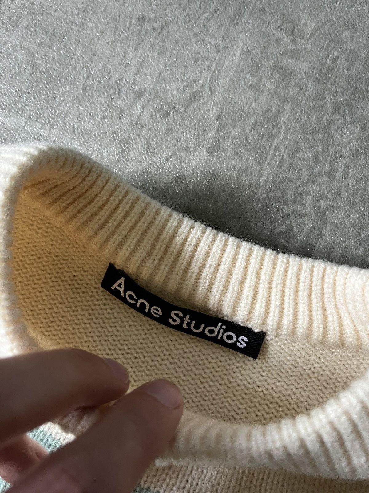 Acne Studios Acne Studios striped sweater beige green wool Size US S / EU 44-46 / 1 - 6 Thumbnail