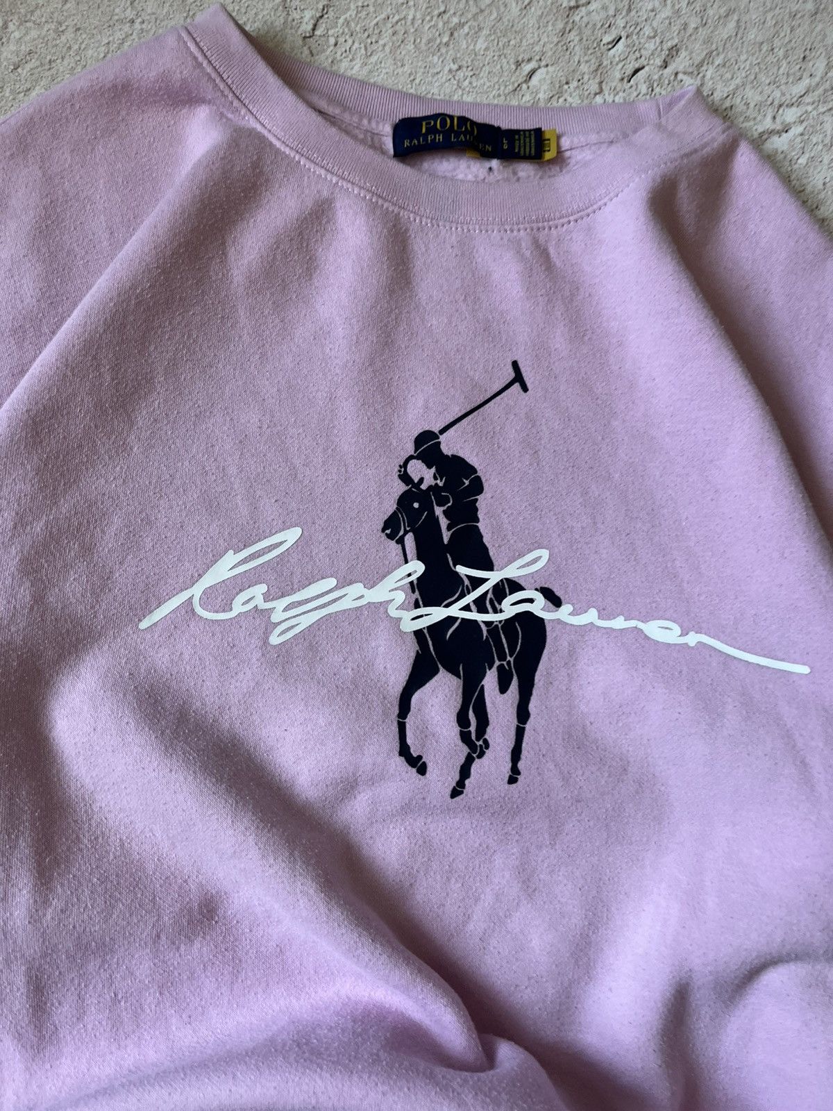 Polo Ralph Lauren 🌸 VINTAGE POLO RALPH LAUREN BIG LOGO SWEATSHIRT – PINK LUXE Size US XL / EU 56 / 4 - 4 Thumbnail