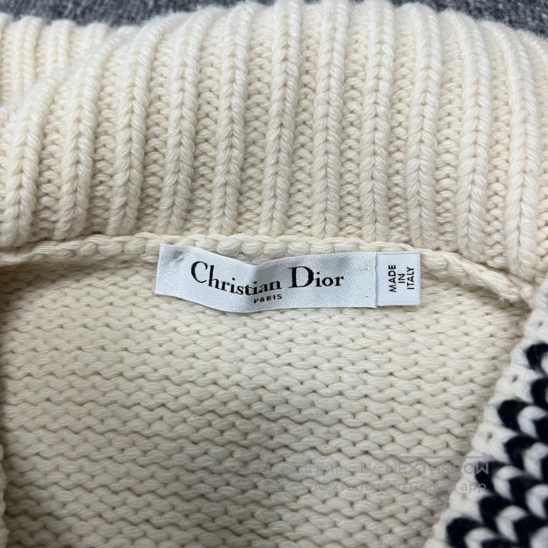 Dior Dior Letter slogan: Cashmere blended knit cardigan jacket| Size L / US 10 / IT 46 - 6 Thumbnail