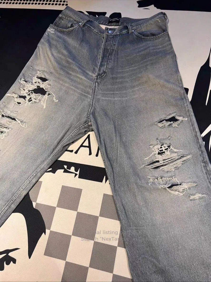 Saint Laurent Paris Balenciaga 21FW Distressed Casual Jeans. Size US 31 - 6 Thumbnail