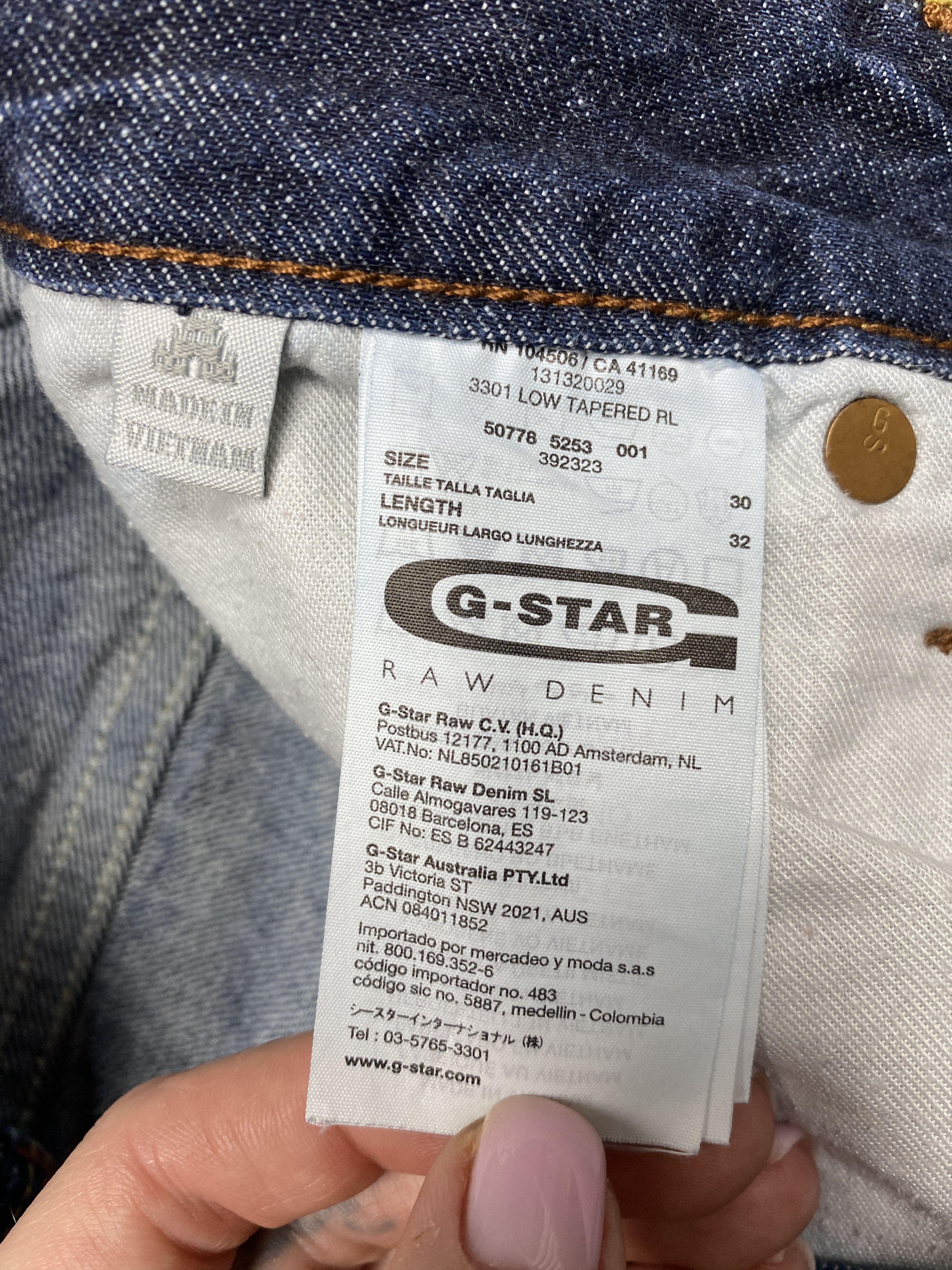 G-Star G Star Raw Vintage Mens Low Tapered Denim Pants Jeans Size US 30 / EU 46 - 6 Thumbnail