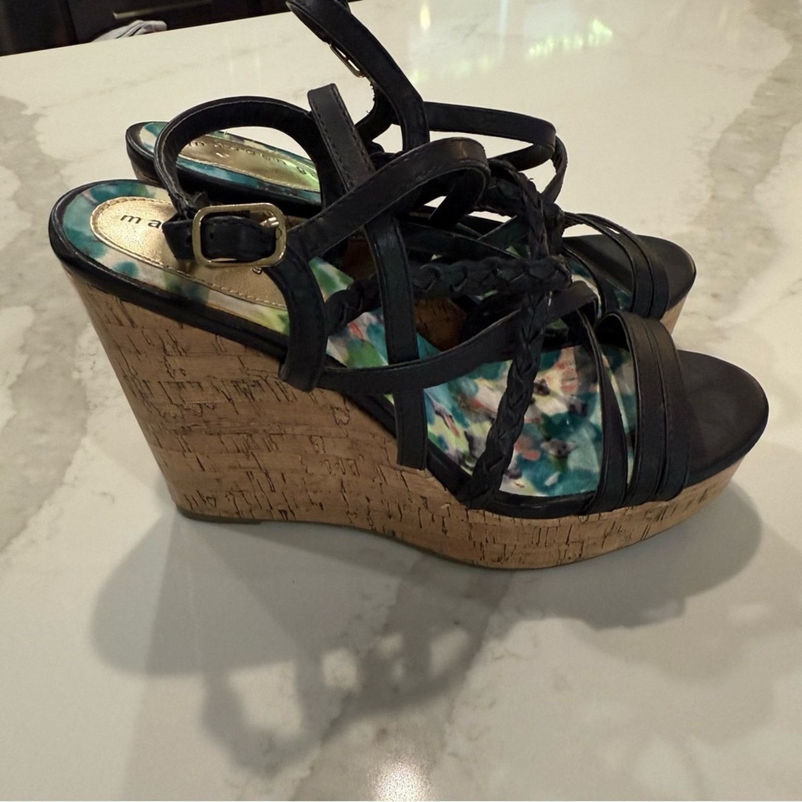 Madden NYC Madden Girl Strappy Platform Cork Wedge Sandals Women's 9M Size US 9 / IT 39 - 3 Thumbnail