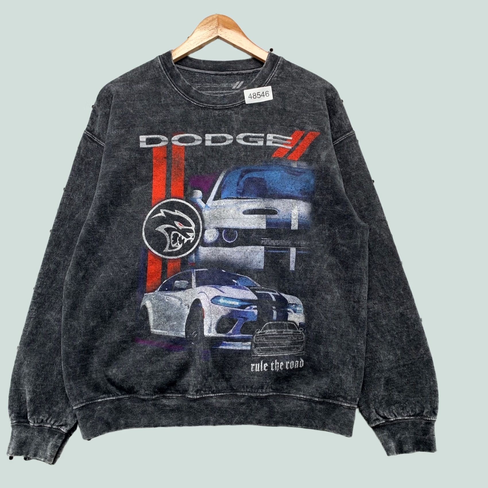 Vintage Dodge Hellcat Sweatshirt Mens Medium Grey Rule The Road Crewneck Size US M / EU 48-50 / 2 - 1 Thumbnail