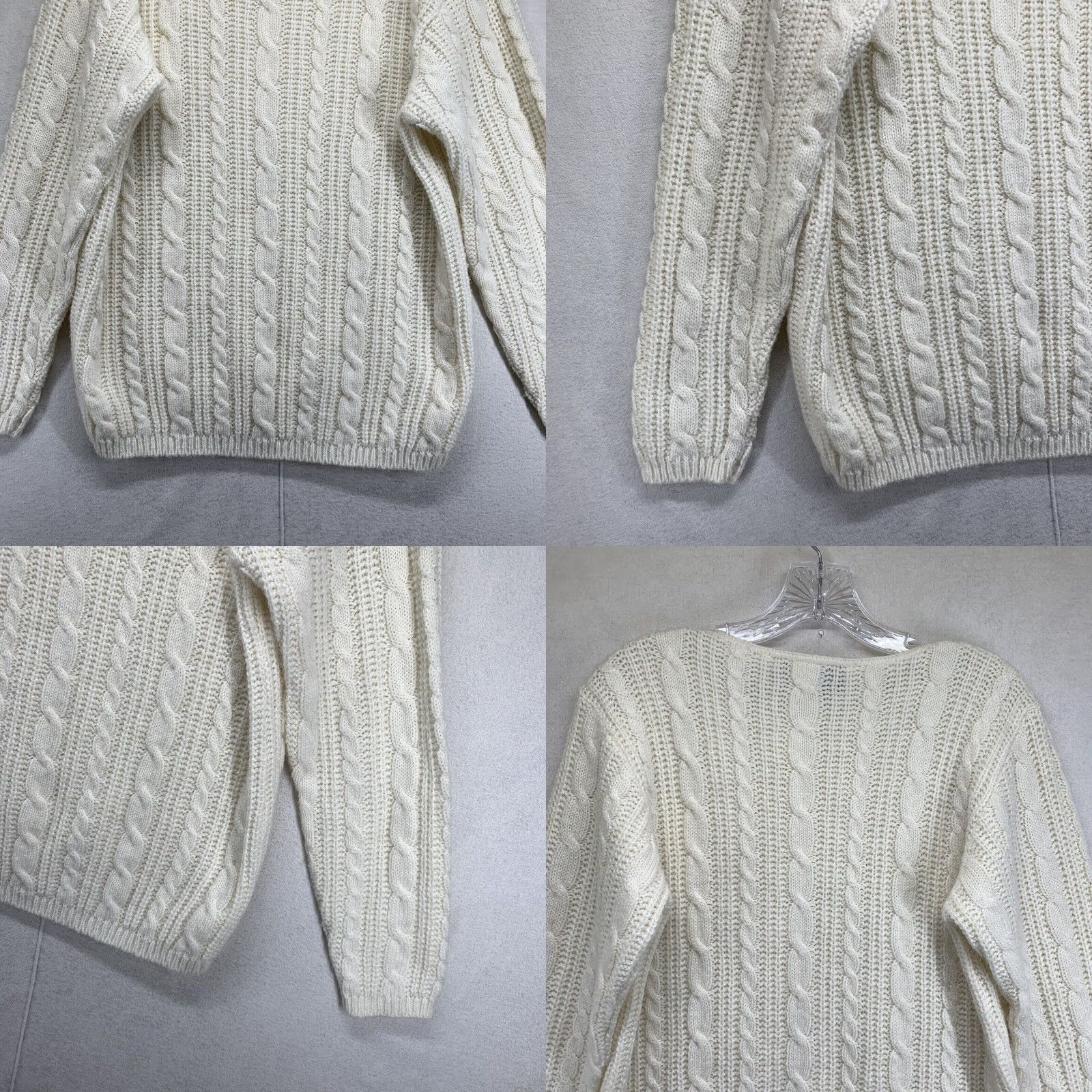 Vintage VINTAGE Norton McNaughton Women’s Sweater Cable Knit Pullover S White Casual 80s 90s USA Size S / US 4 / IT 40 - 8 Thumbnail