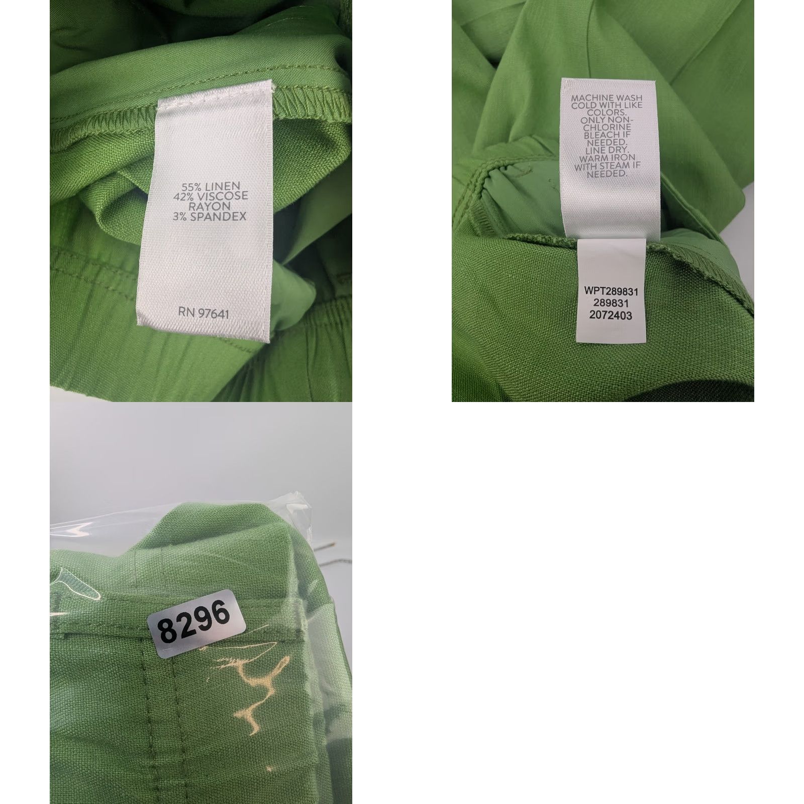 J. Jill J. Jill Linen Stretch Pants Women Medium Green Cropped Pull On Lightweight Casual Beach Summer Vacation style Cropped Pockets Womens Size 32" / US 10 / IT 46 - 9 Thumbnail
