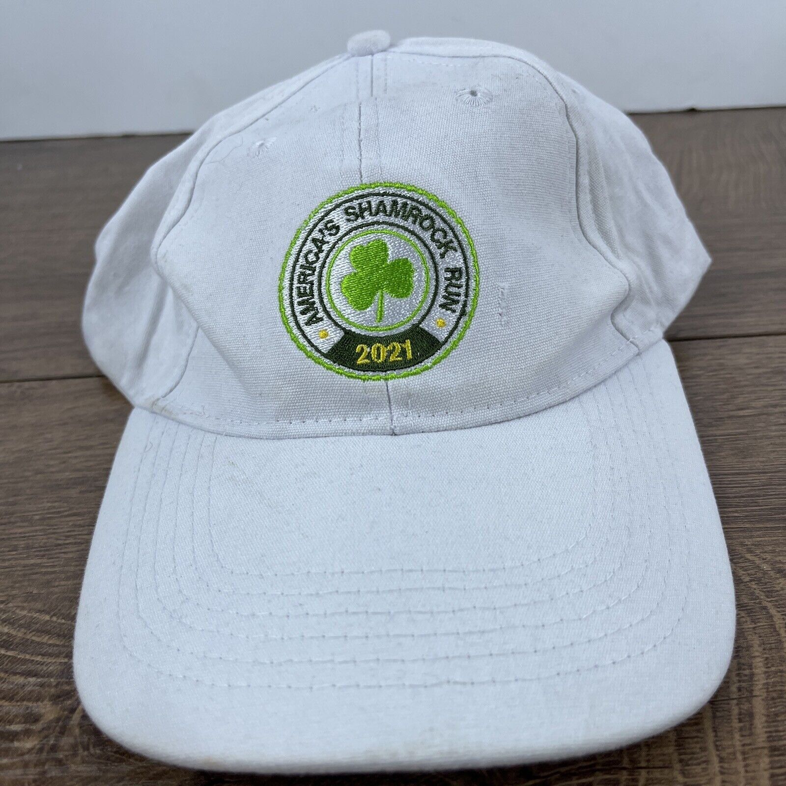Other America's Shamrock Run Hat 2021 White Hat Adjustable White A Size ONE SIZE - 5 Thumbnail