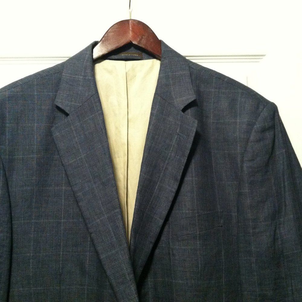Tasso Elba TASSO ELBA MENS NEW BLUE 100%LINEN SPORT COAT BLAZER XL Size US XL / EU 56 / 4 - 1 Thumbnail